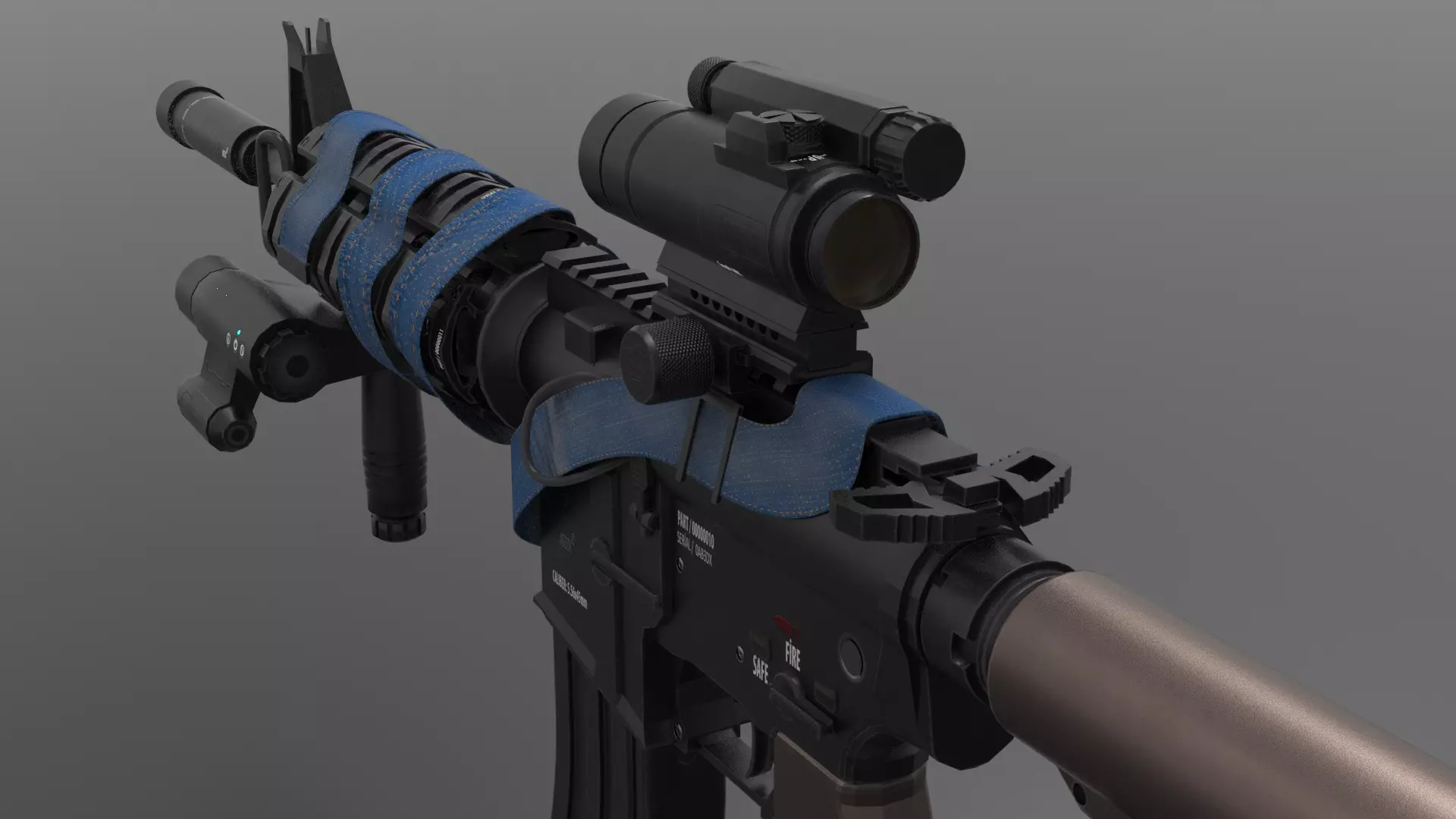 m16A3 FPS-TPS Low-poly 3D model_0