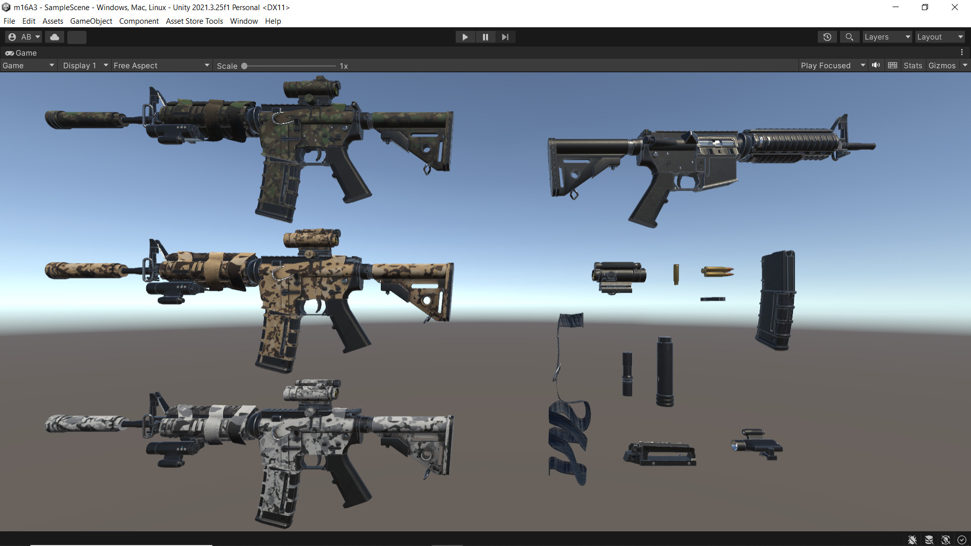 m16A3 FPS-TPS Low-poly 3D model_9