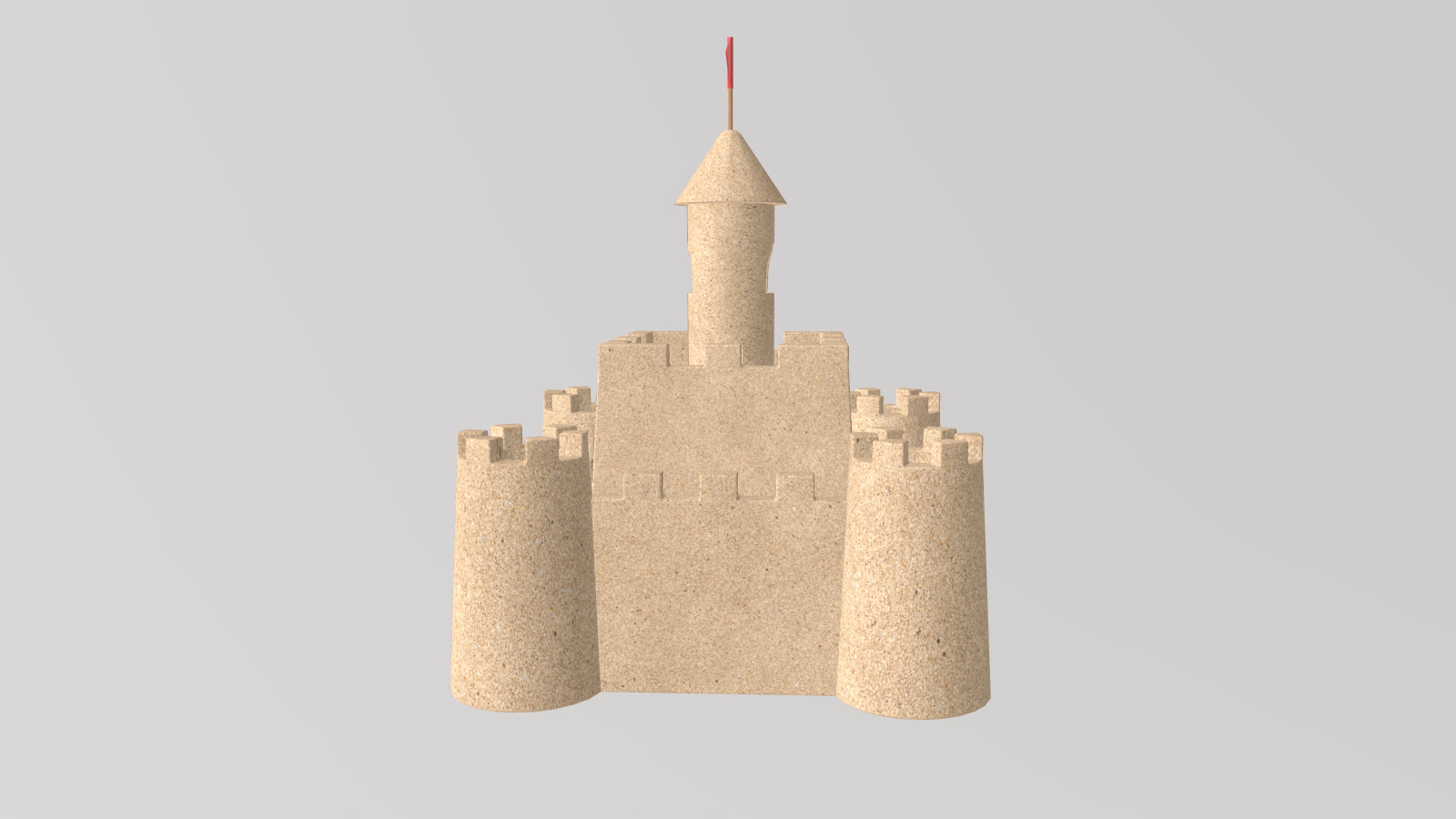 Stylized Sandcastle 3D model_4