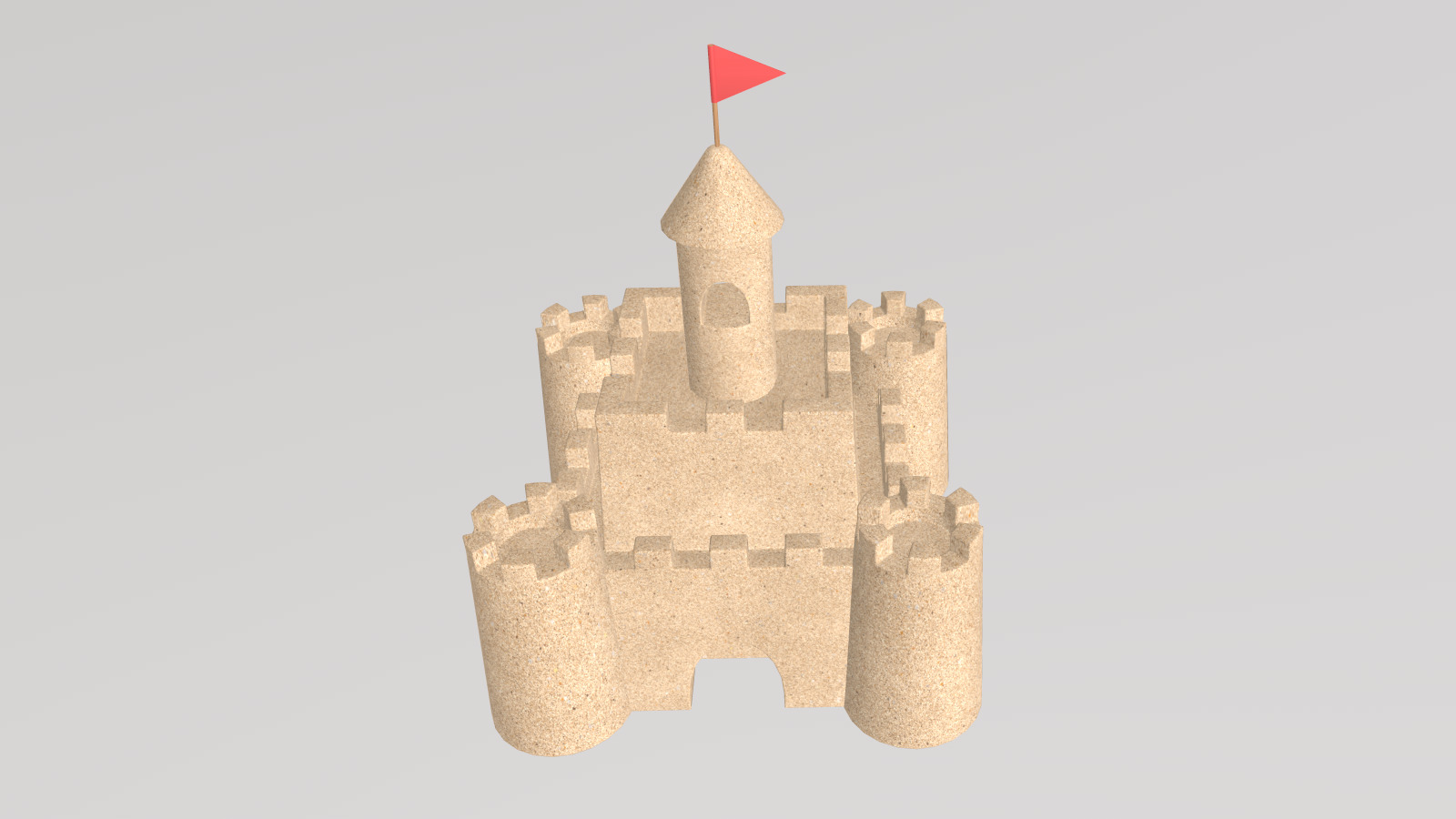 Stylized Sandcastle 3D model_7