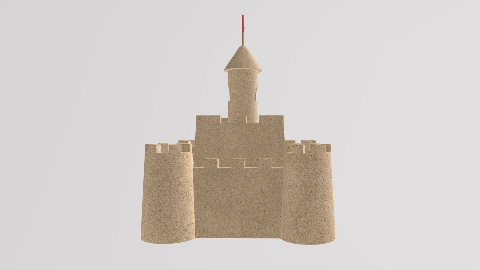 Stylized Sandcastle 3D model_6