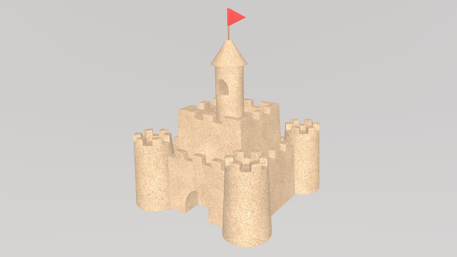 Stylized Sandcastle 3D model_3