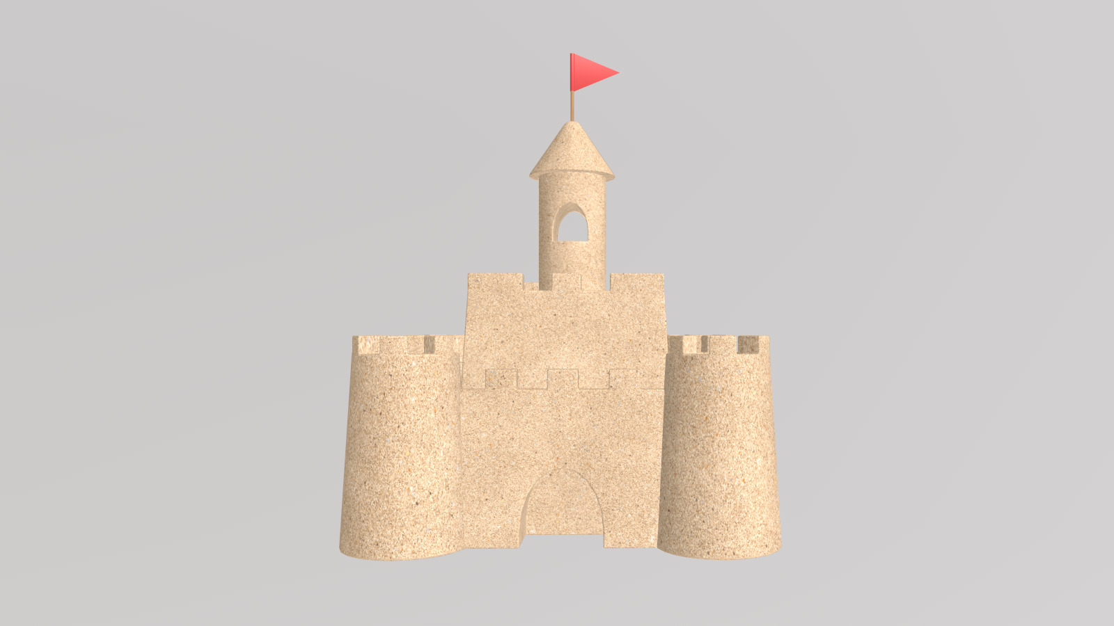 Stylized Sandcastle 3D model_2