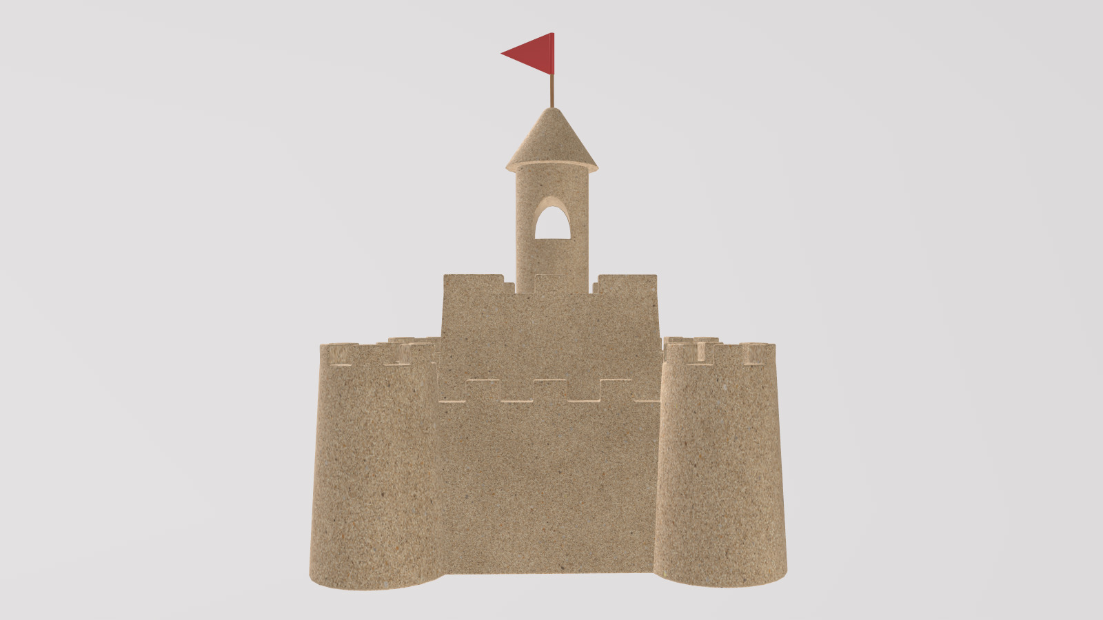 Stylized Sandcastle 3D model_5