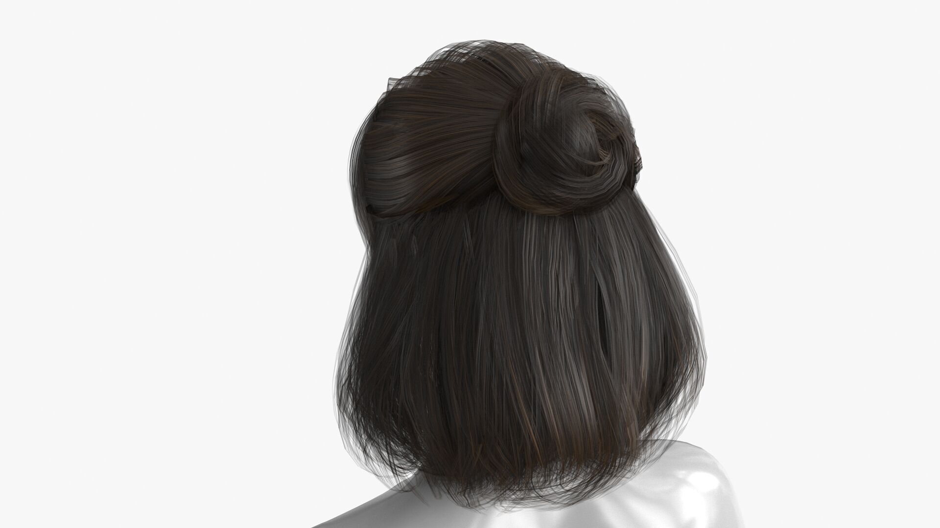 Female Hairstyle v2 Low-poly 3D model_12
