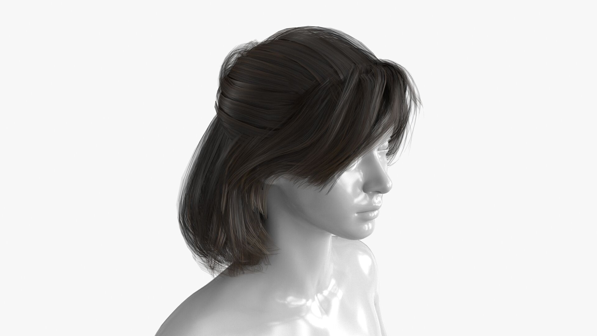 Female Hairstyle v2 Low-poly 3D model_8