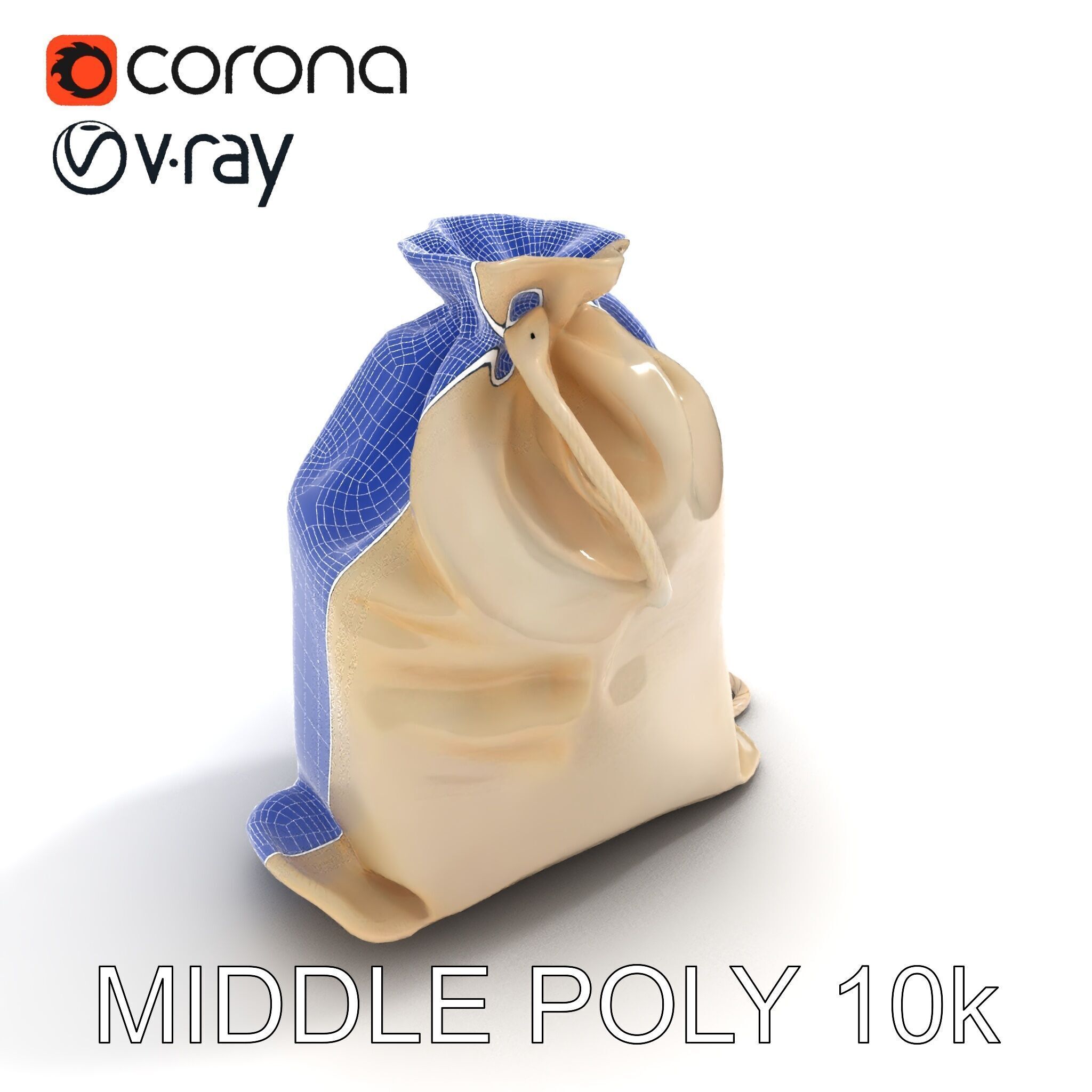 Fabric Drawstring Bag D Model Pack Low-poly 3D model_14
