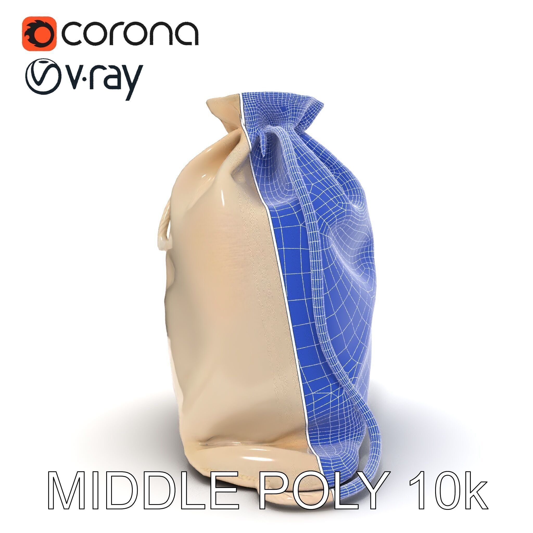 Fabric Drawstring Bag D Model Pack Low-poly 3D model_11