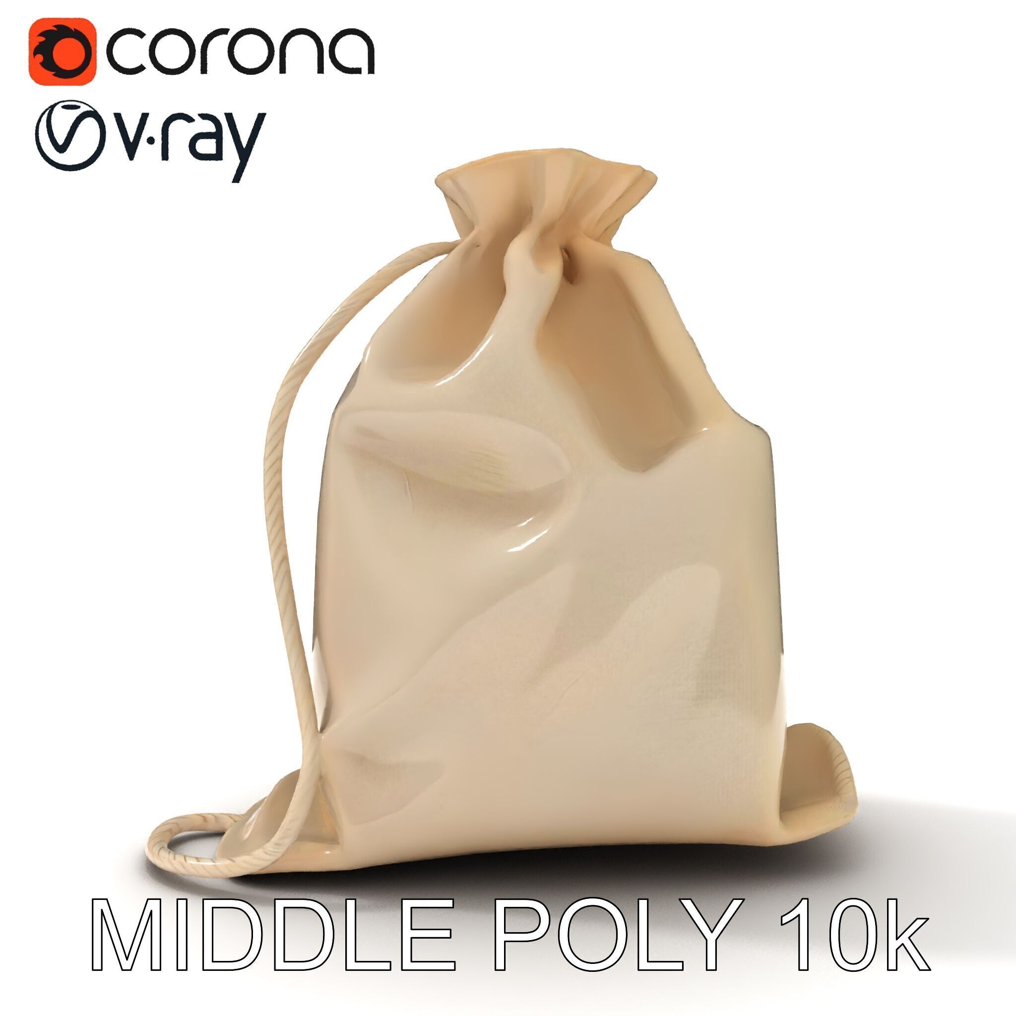 Fabric Drawstring Bag D Model Pack Low-poly 3D model_29