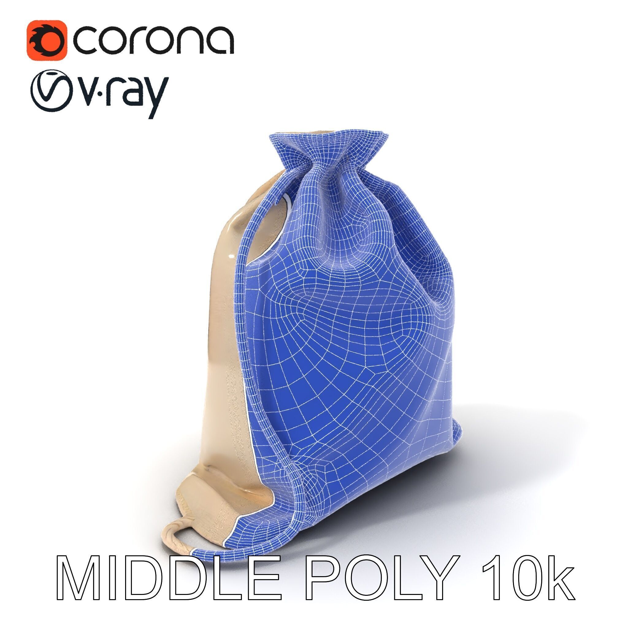 Fabric Drawstring Bag D Model Pack Low-poly 3D model_26