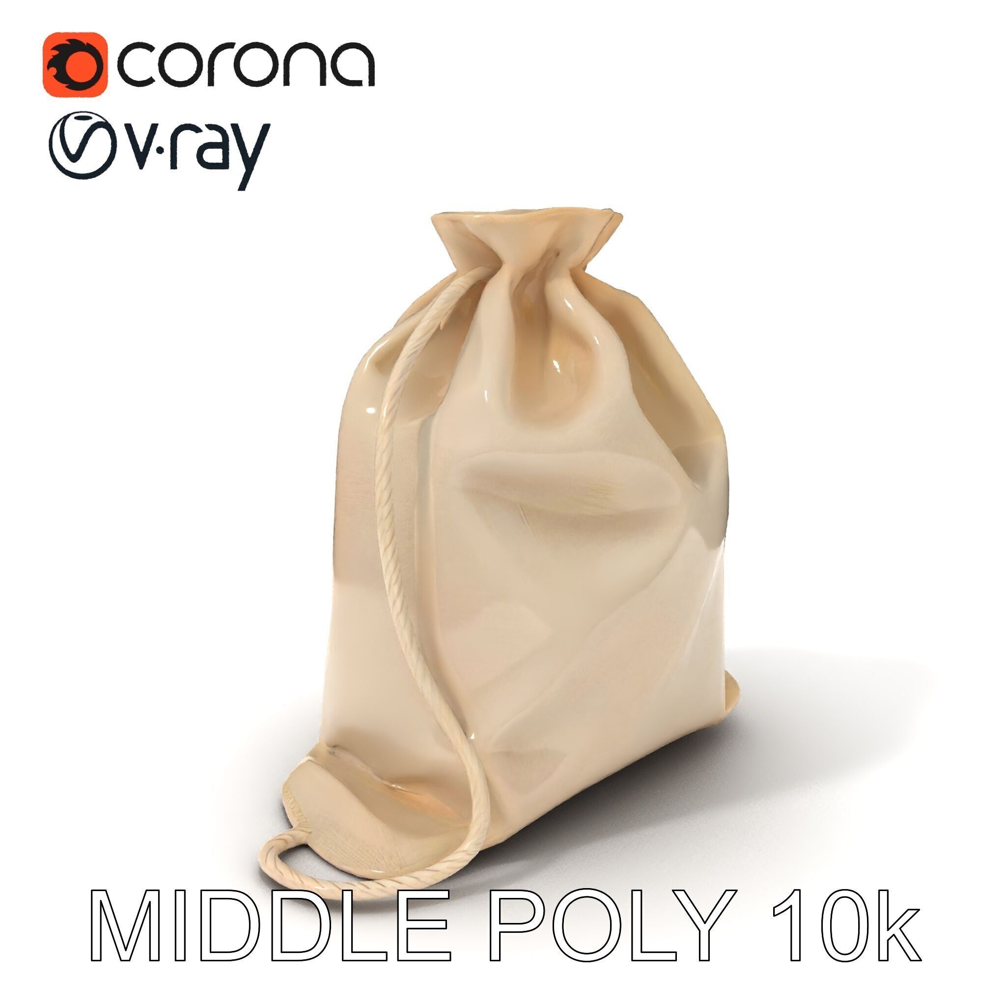 Fabric Drawstring Bag D Model Pack Low-poly 3D model_34