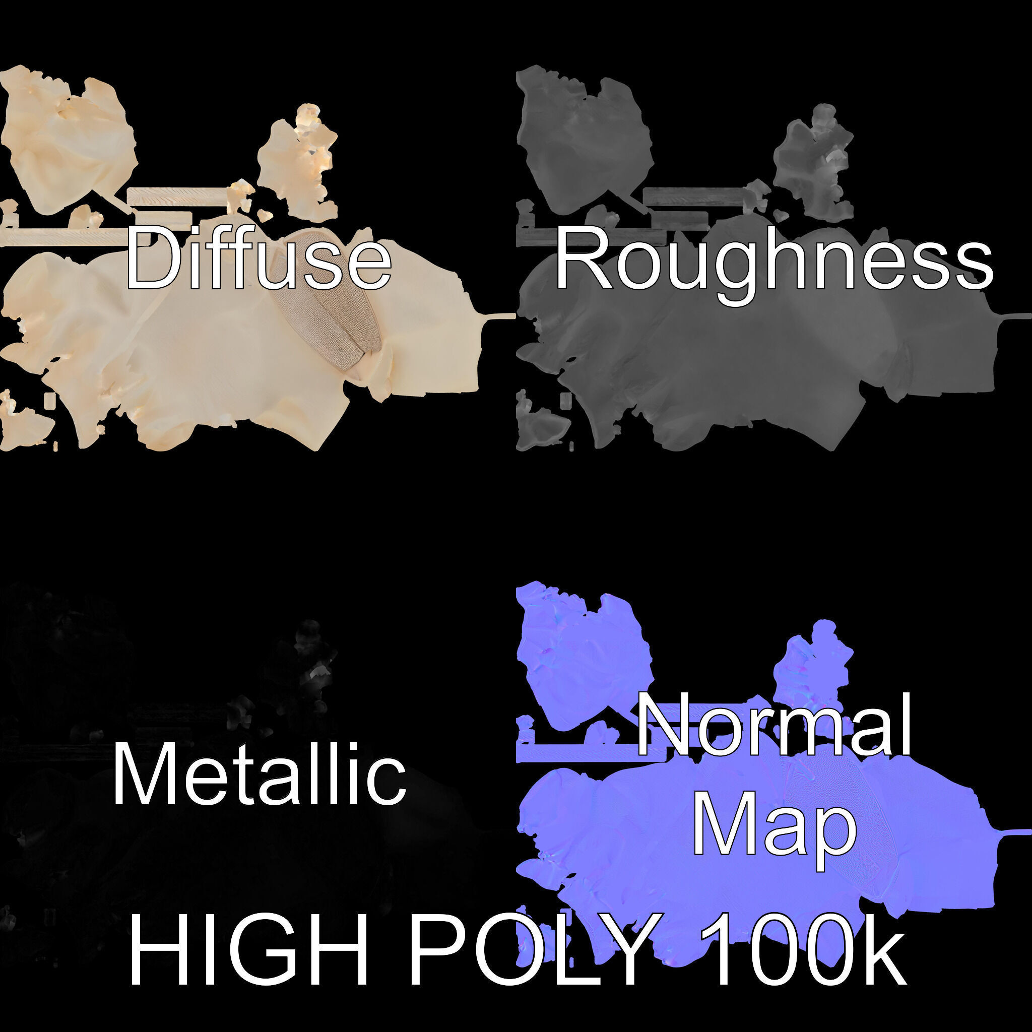 Fabric Drawstring Bag D Model Pack Low-poly 3D model_2