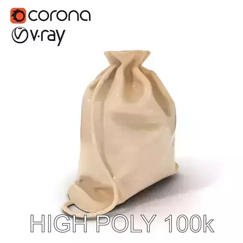 Fabric Drawstring Bag D Model Pack Low-poly 3D model