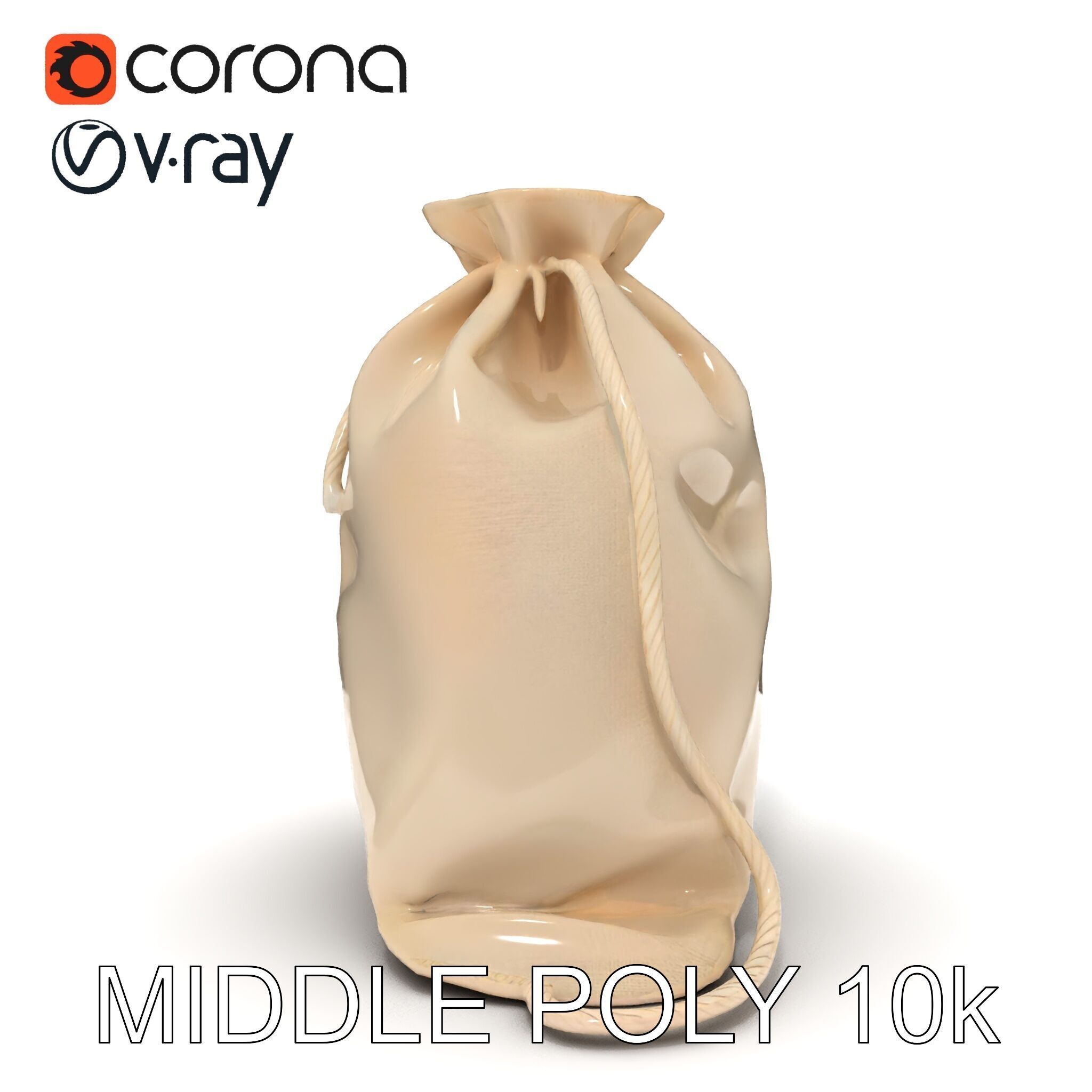Fabric Drawstring Bag D Model Pack Low-poly 3D model_32