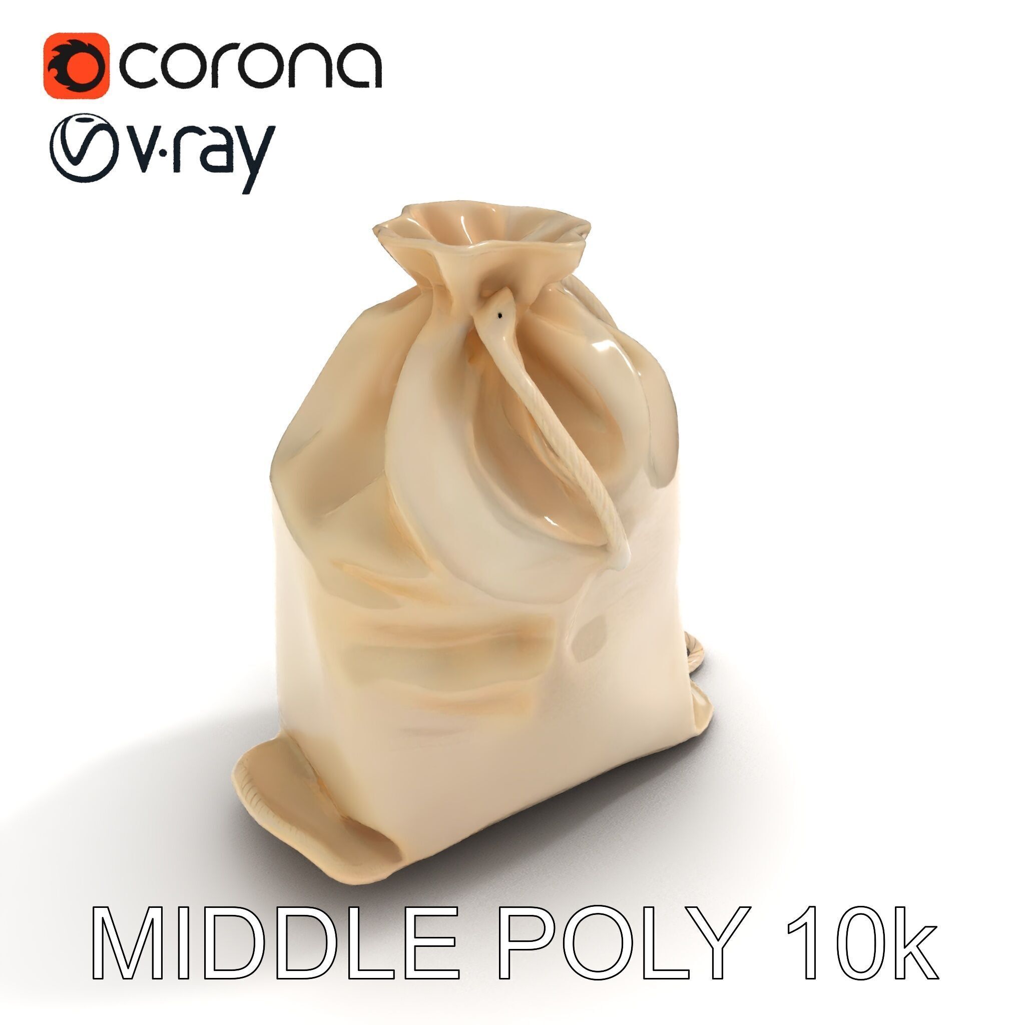 Fabric Drawstring Bag D Model Pack Low-poly 3D model_20