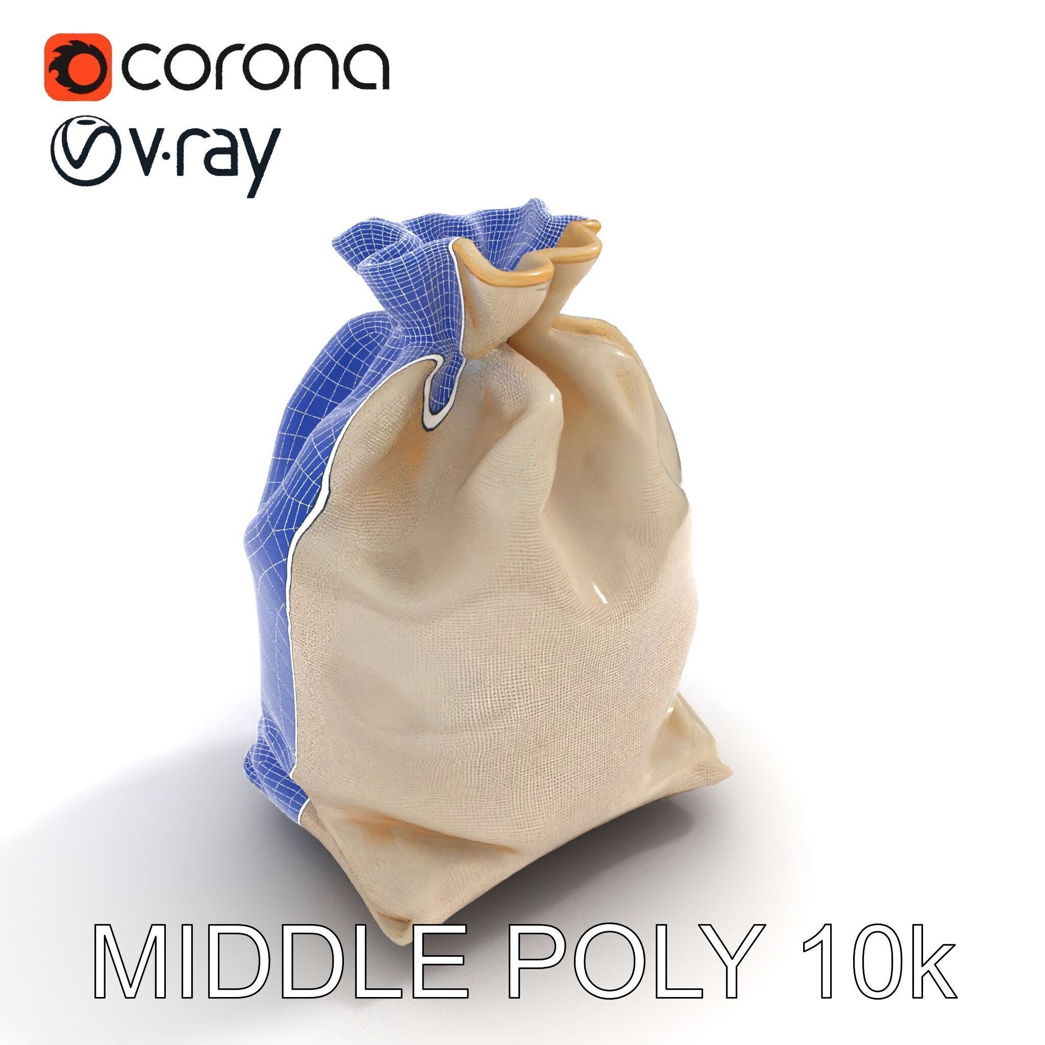 Canvas Drawstring Bag D Model Pack Low-poly 3D model_33