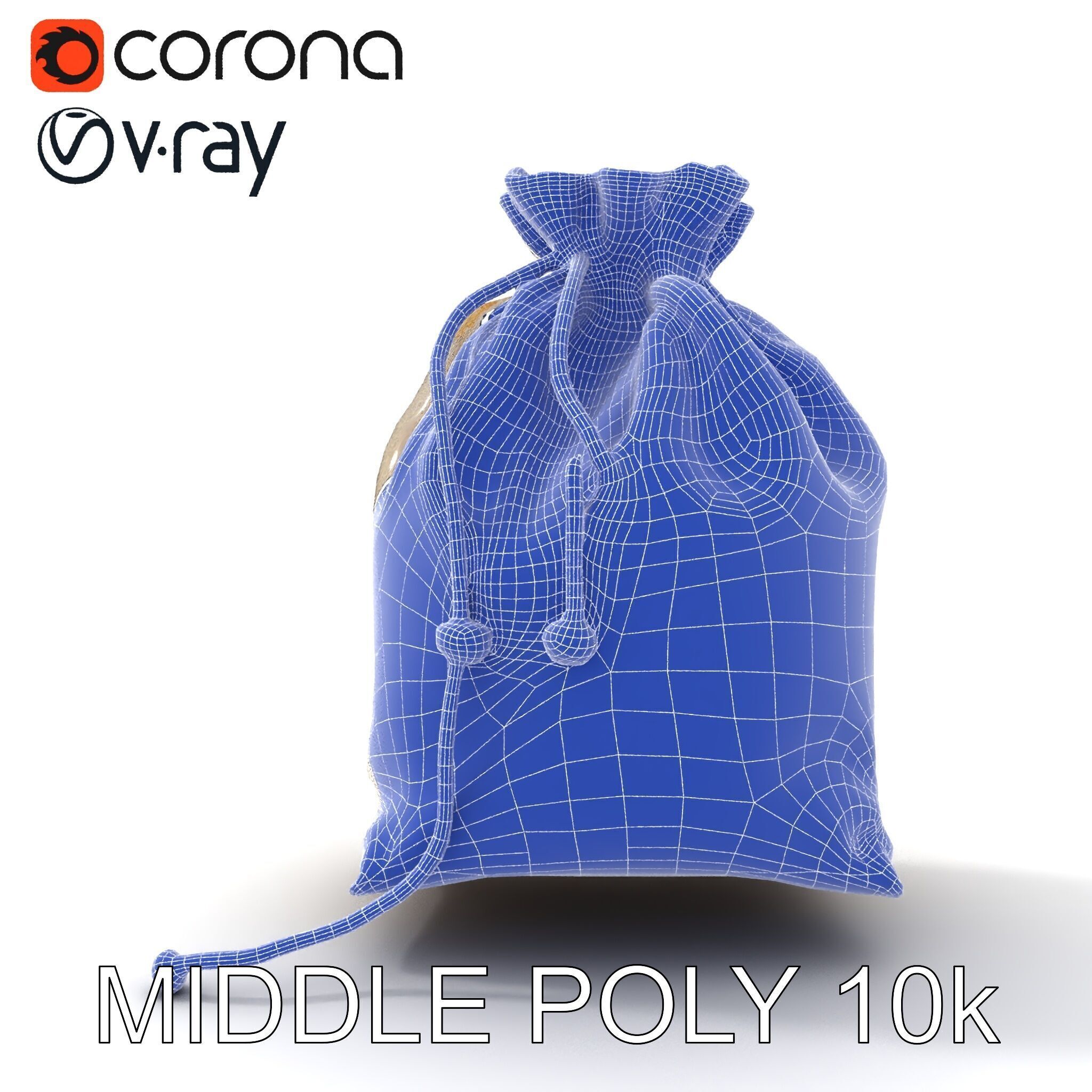 Canvas Drawstring Bag D Model Pack Low-poly 3D model_17