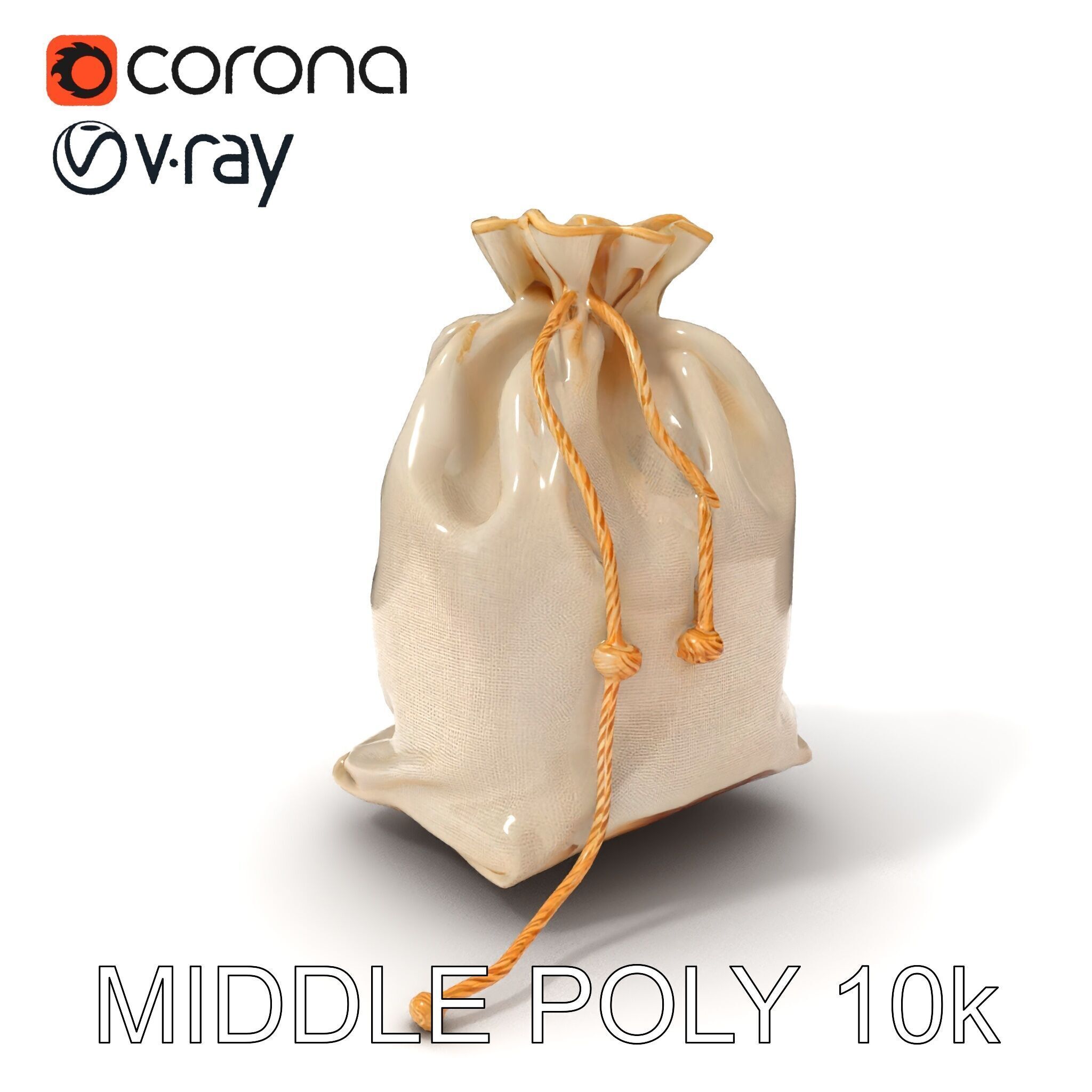 Canvas Drawstring Bag D Model Pack Low-poly 3D model_31