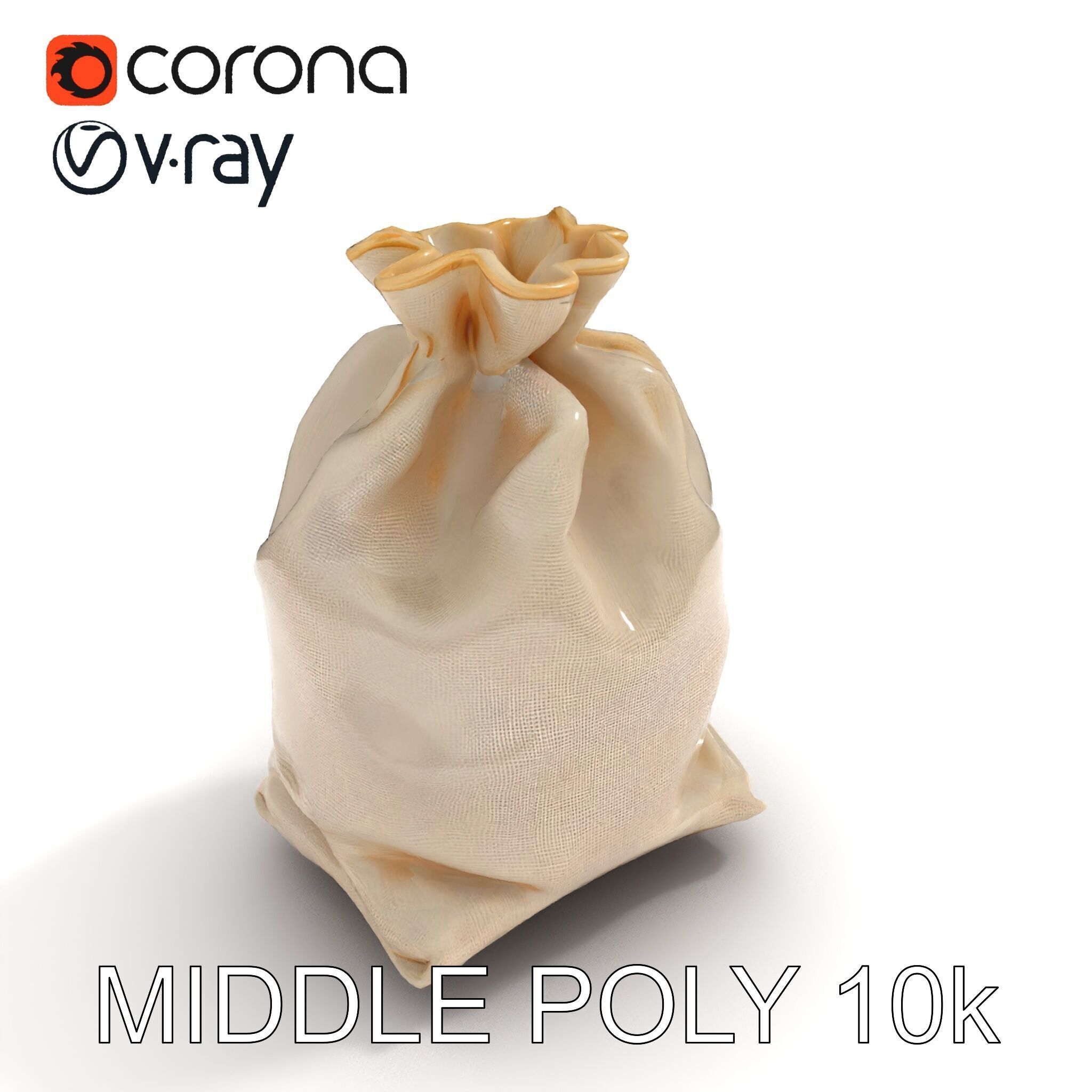 Canvas Drawstring Bag D Model Pack Low-poly 3D model_19