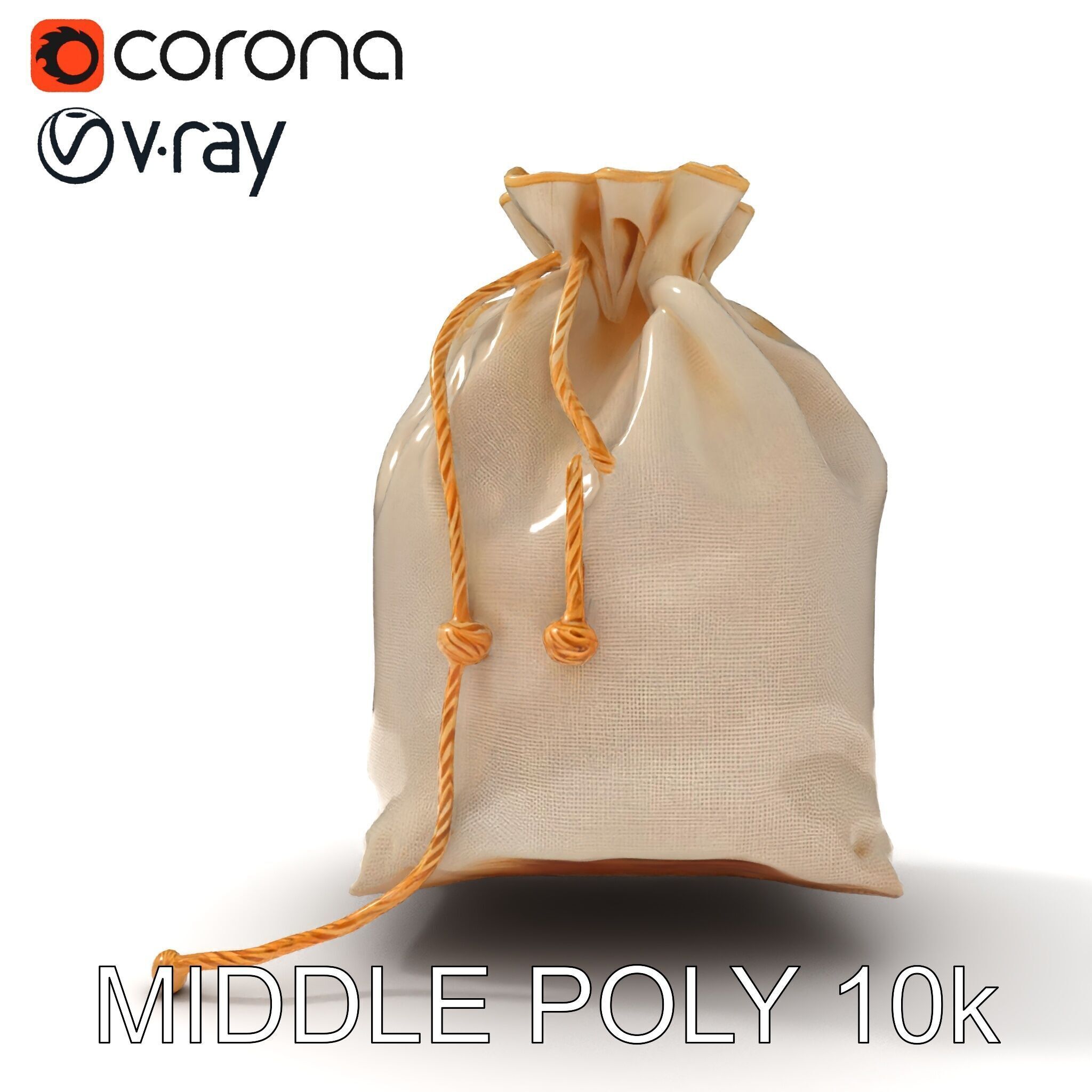 Canvas Drawstring Bag D Model Pack Low-poly 3D model_25
