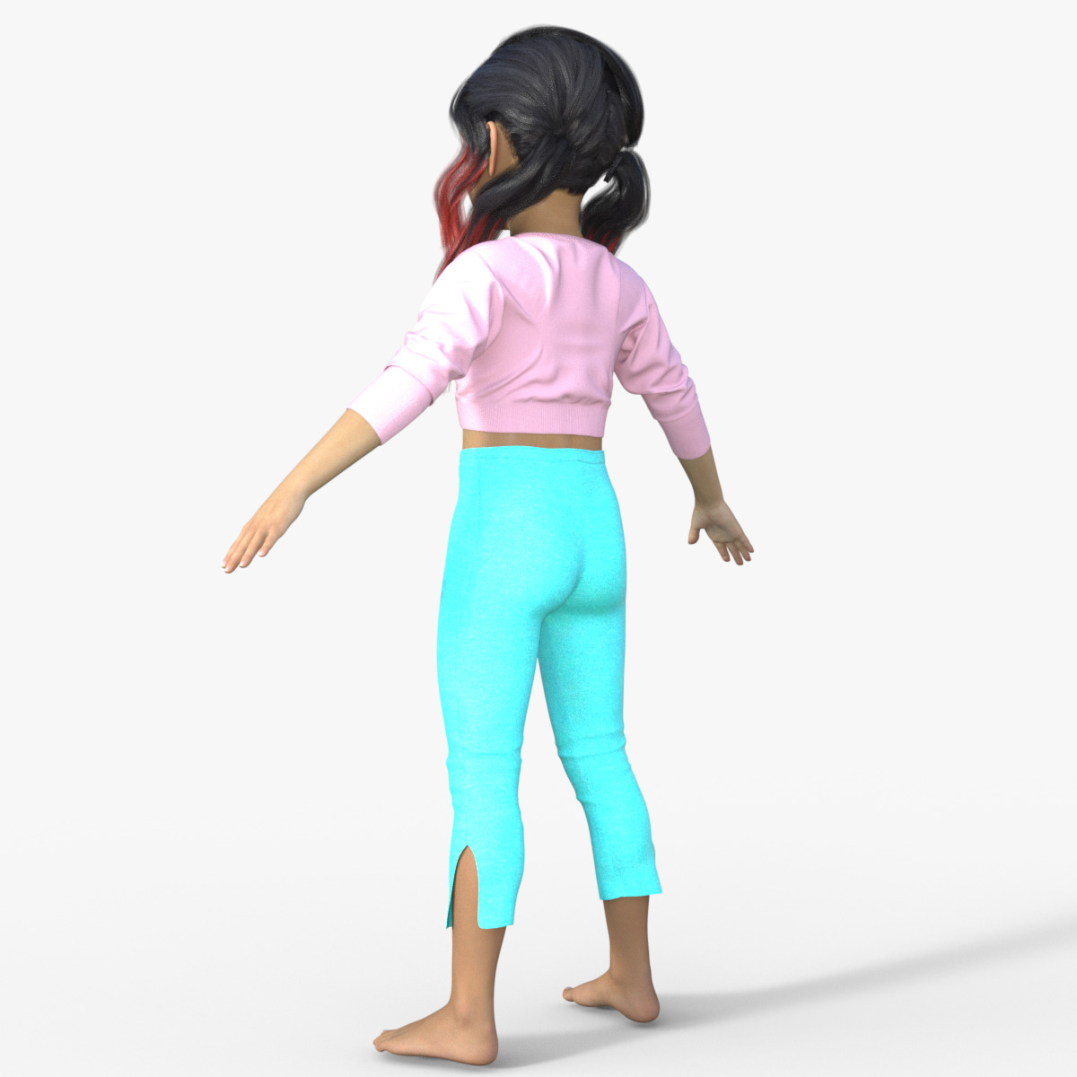 Realistic 3D Girl Character Rigged 3D model_12