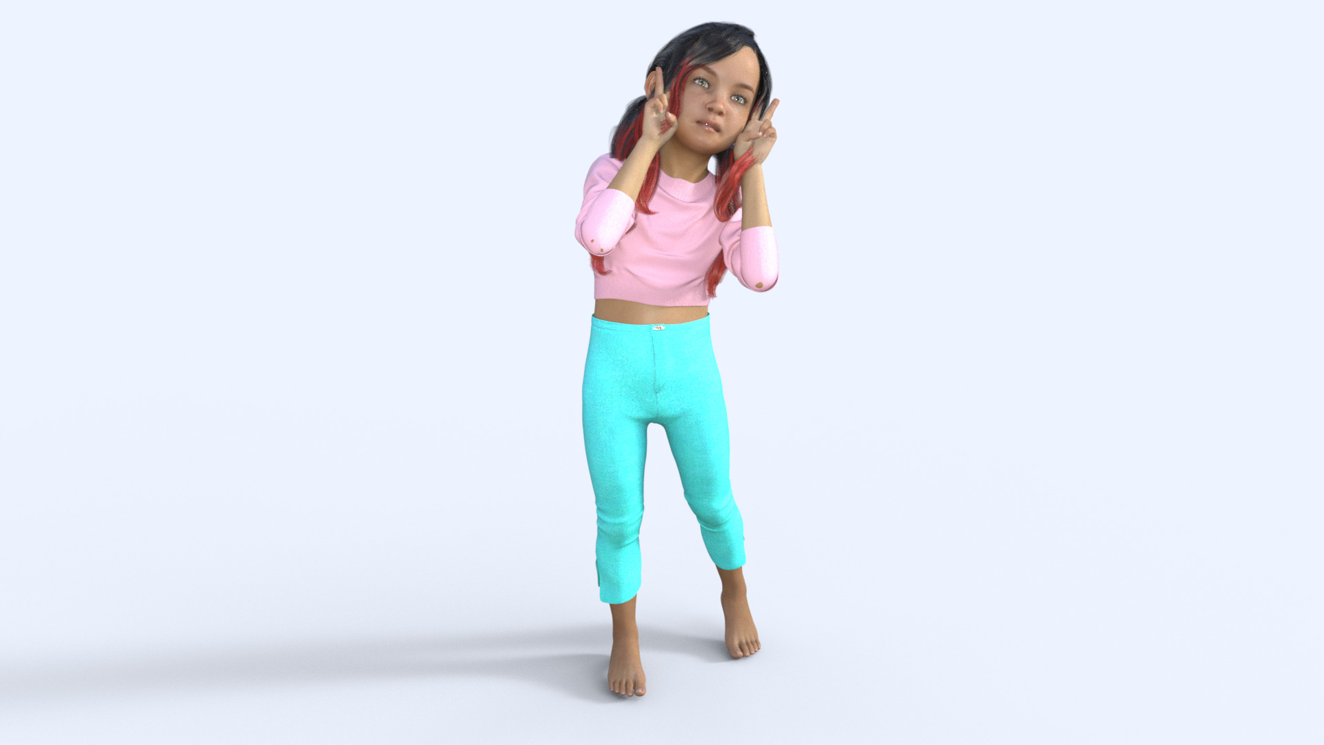 Realistic 3D Girl Character Rigged 3D model_15