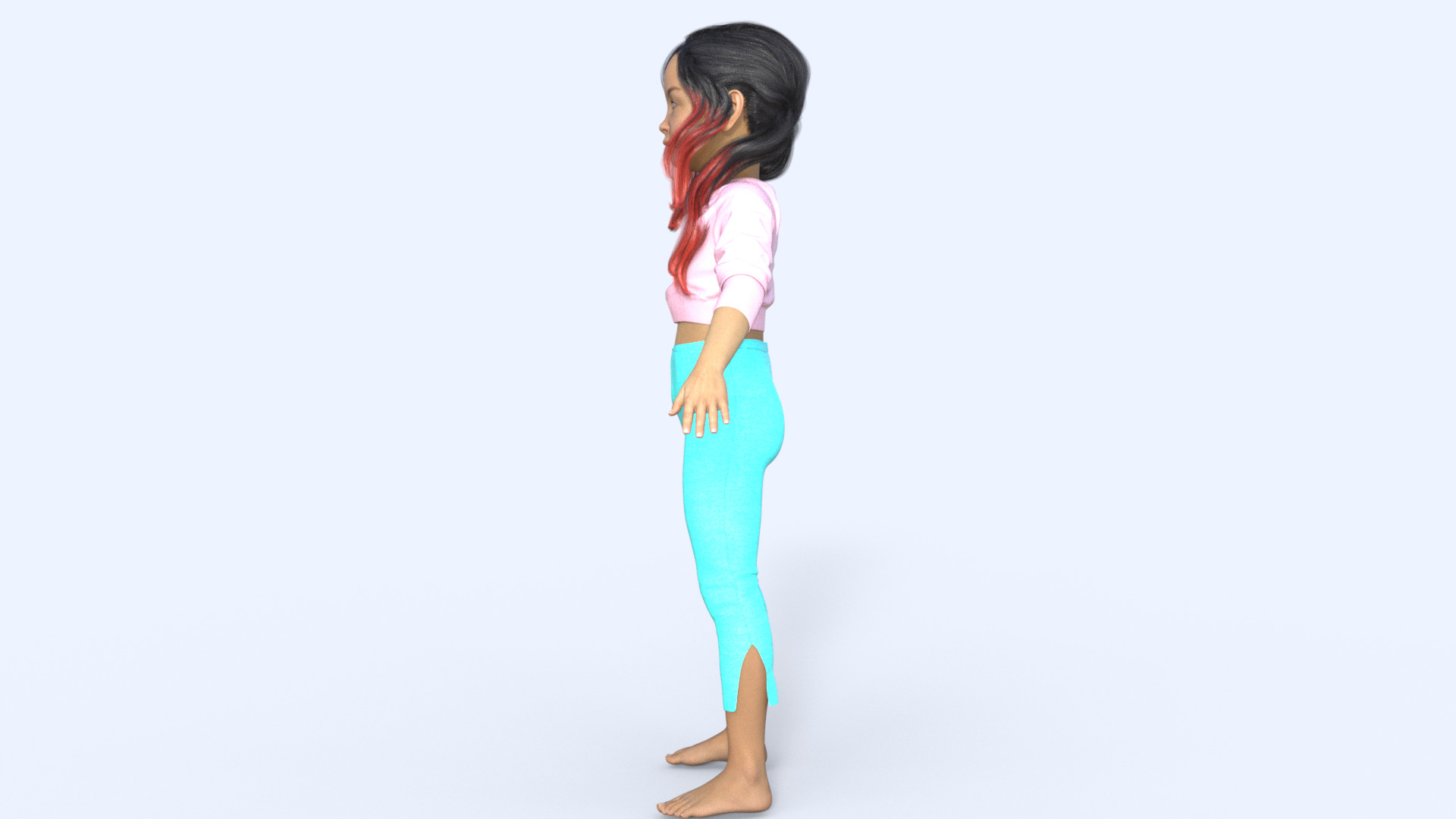 Realistic 3D Girl Character Rigged 3D model_35