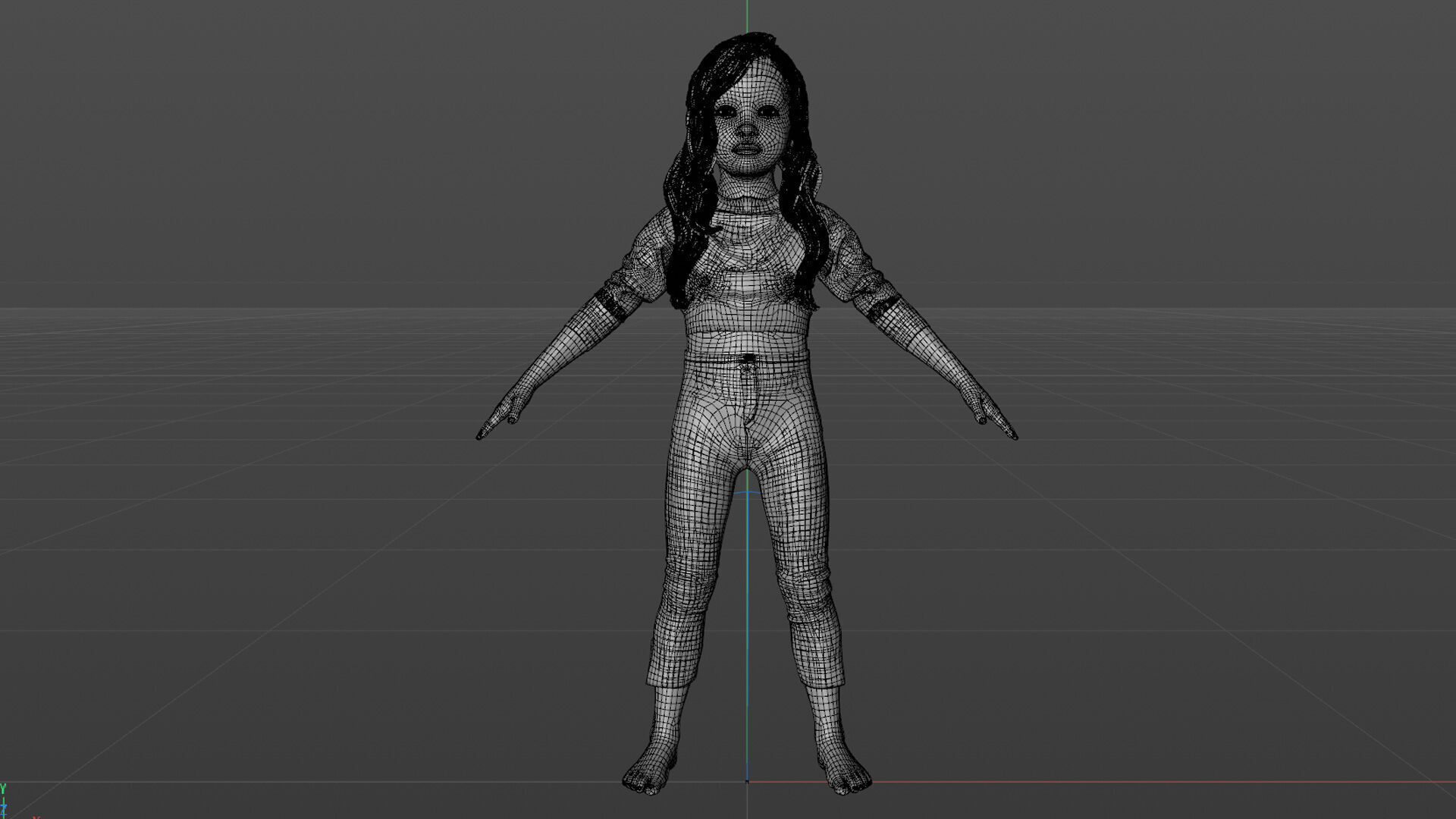 Realistic 3D Girl Character Rigged 3D model_38