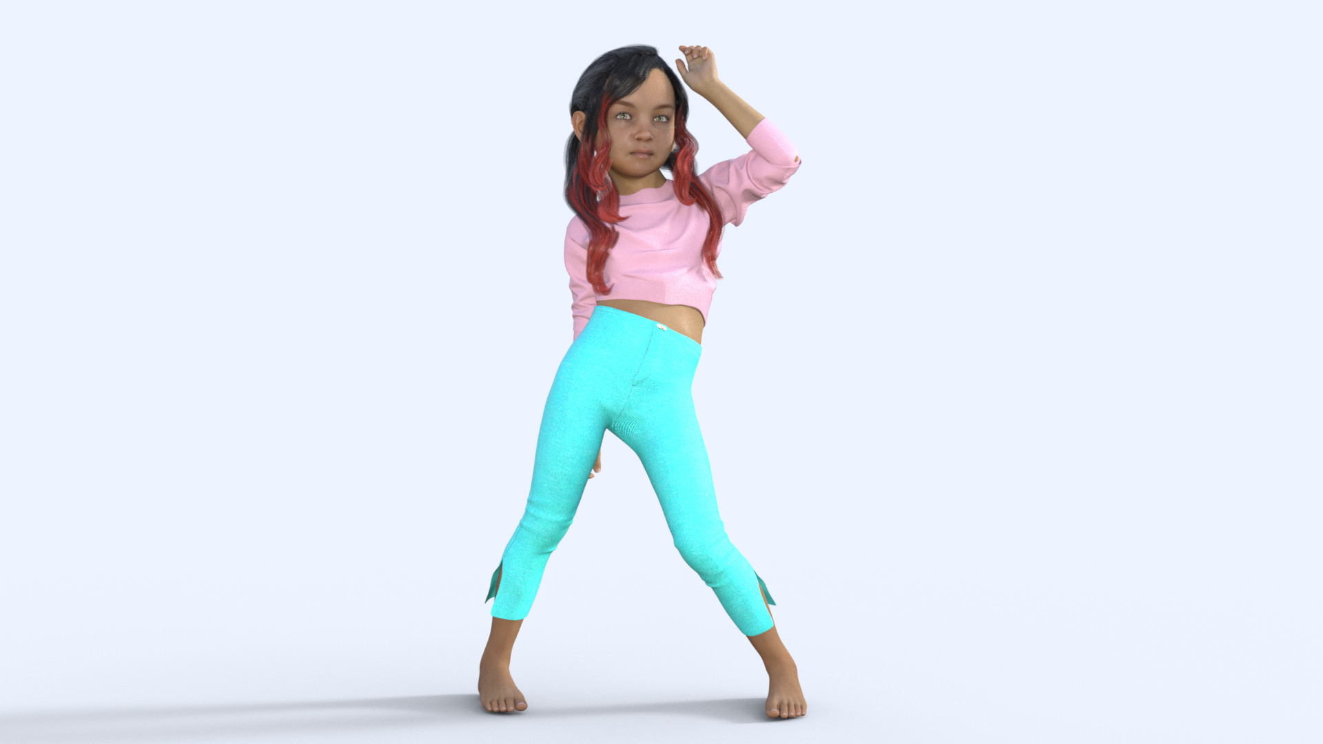 Realistic 3D Girl Character Rigged 3D model_13