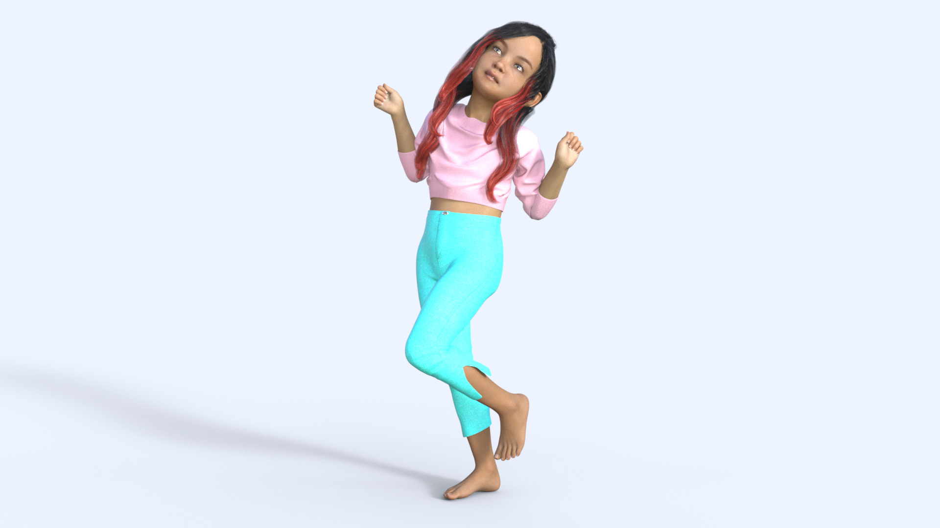 Realistic 3D Girl Character Rigged 3D model_16