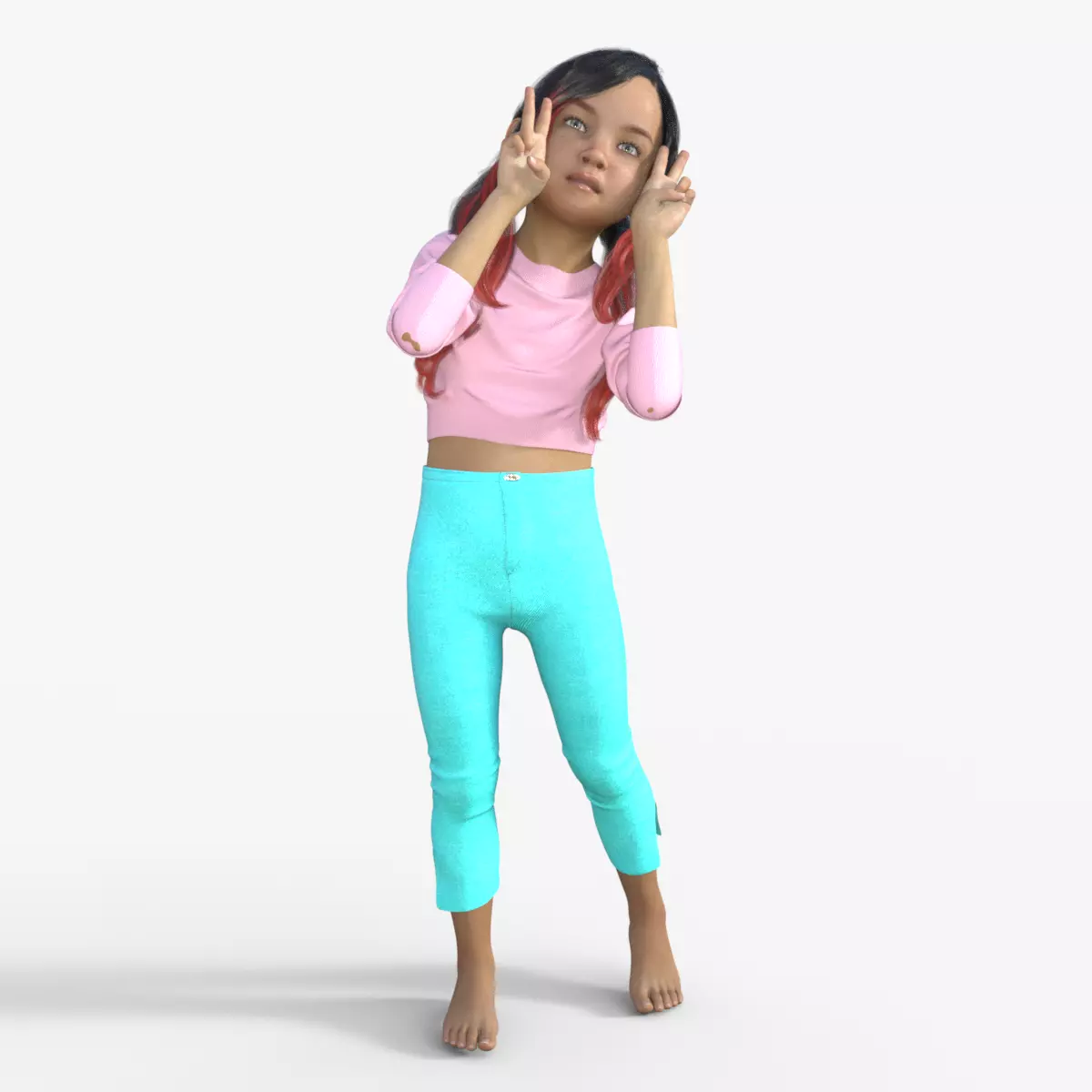 Realistic 3D Girl Character Rigged 3D model_0