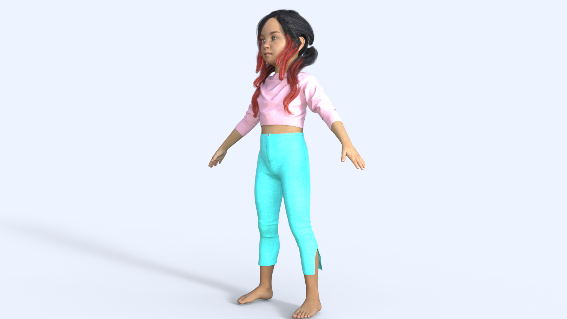 Realistic 3D Girl Character Rigged 3D model_34