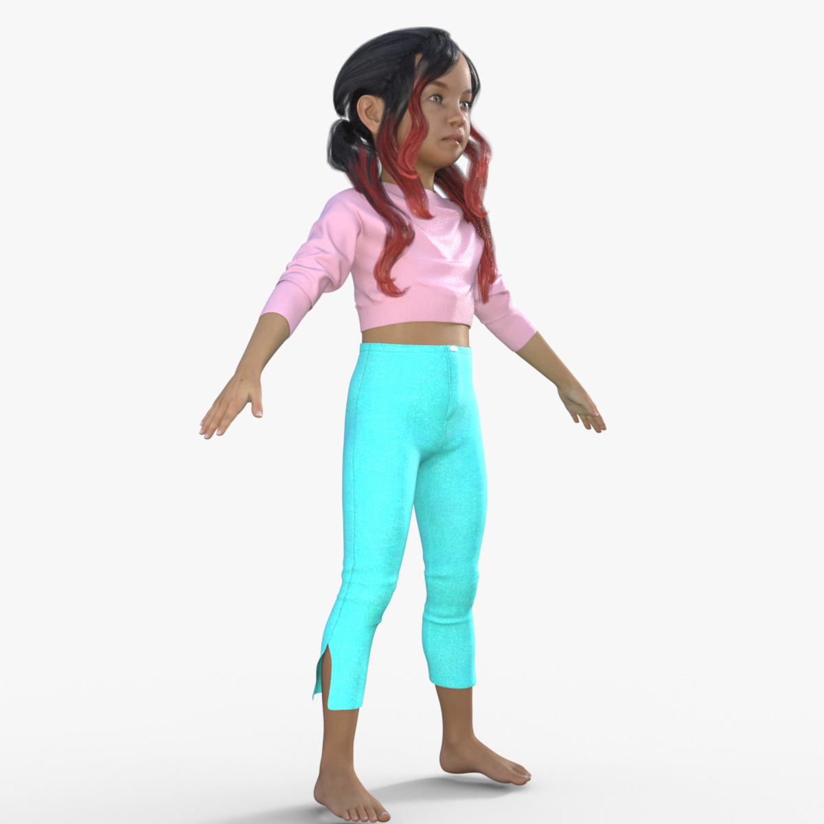 Realistic 3D Girl Character Rigged 3D model_8