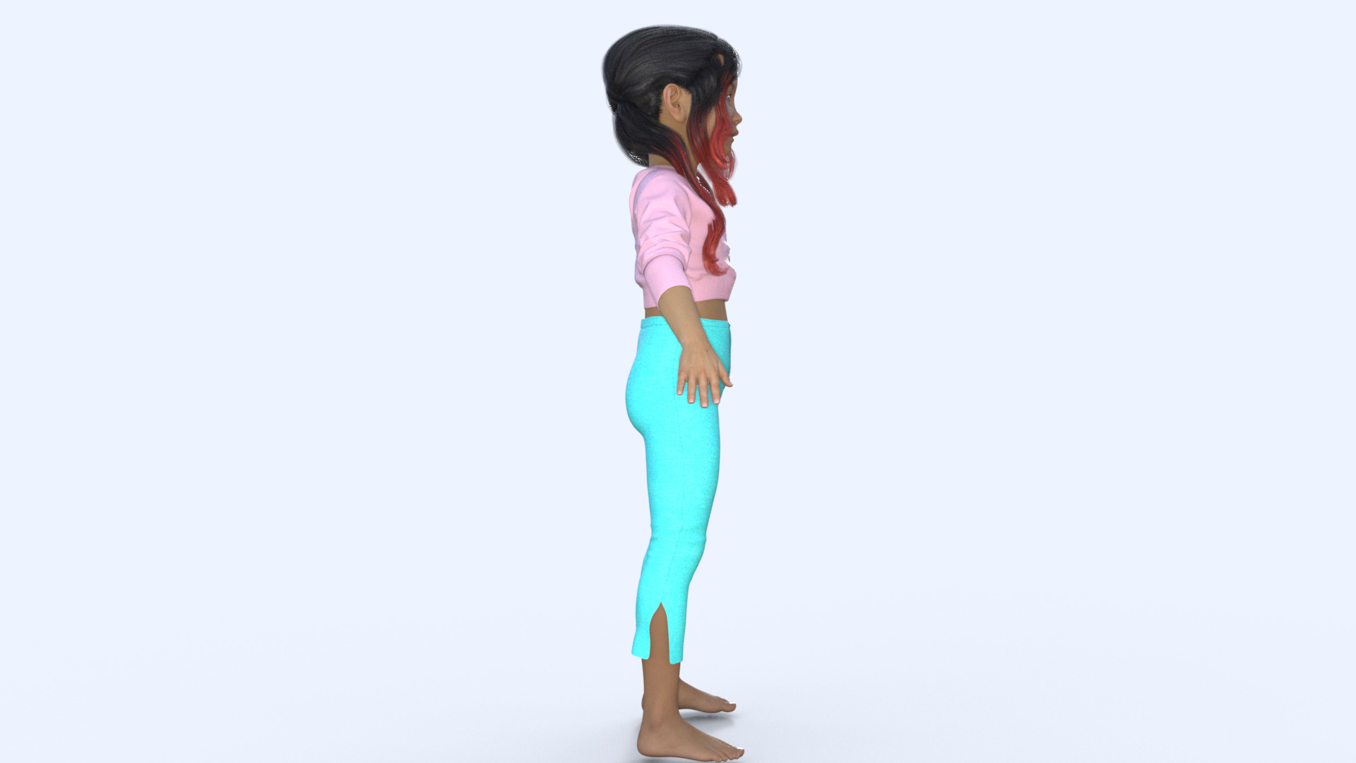 Realistic 3D Girl Character Rigged 3D model_25