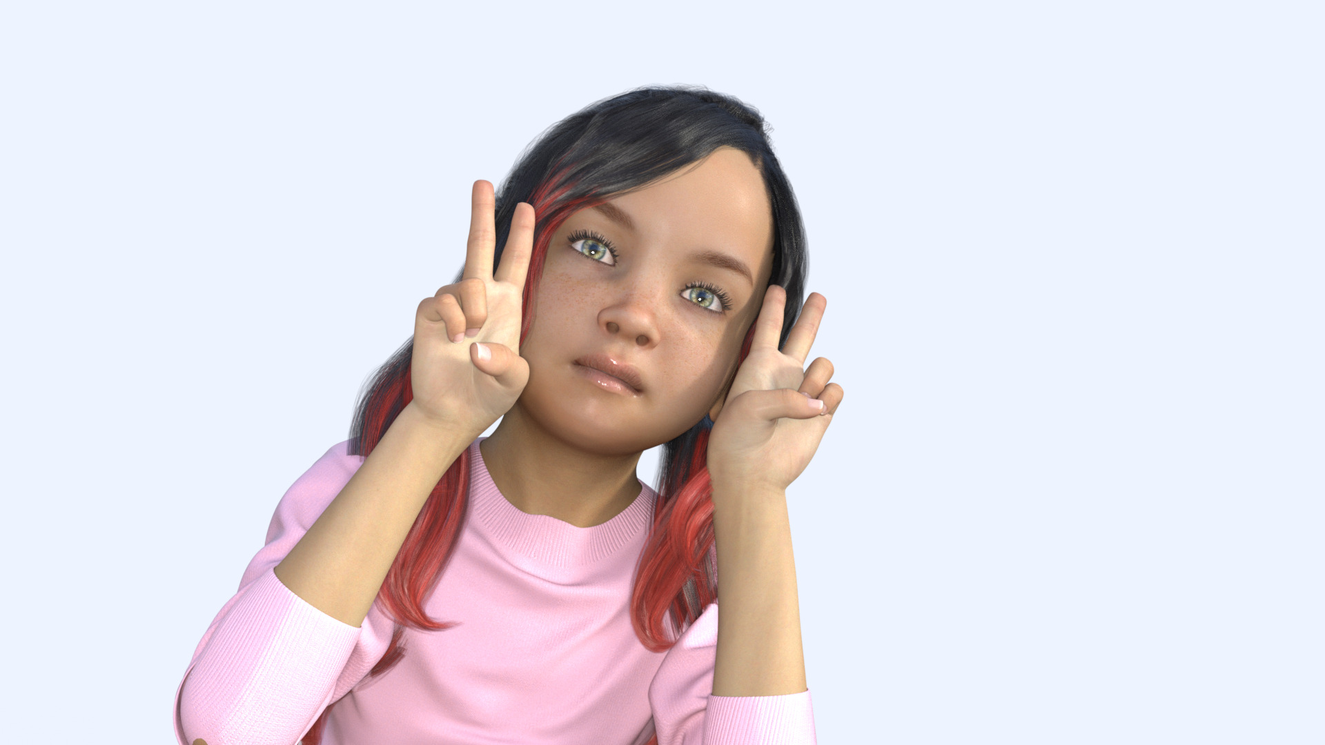 Realistic 3D Girl Character Rigged 3D model_20