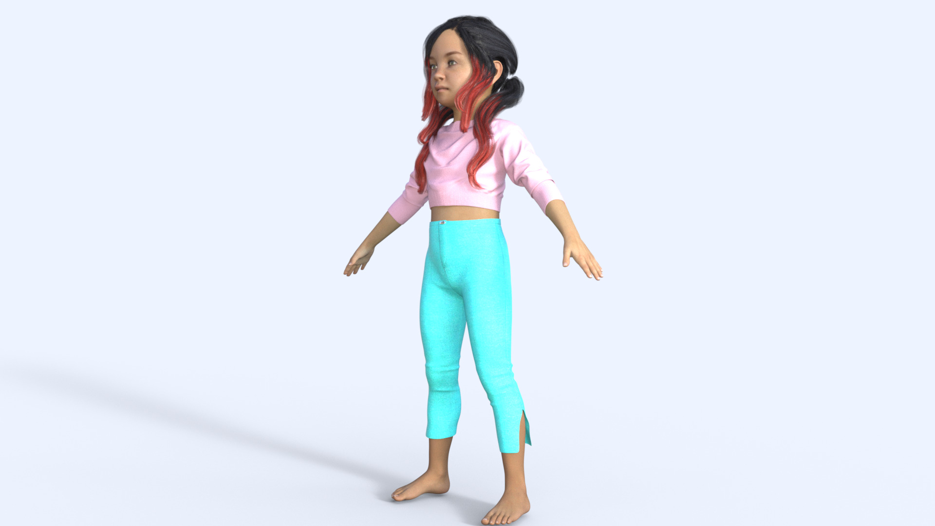 Realistic 3D Girl Character Rigged 3D model_31