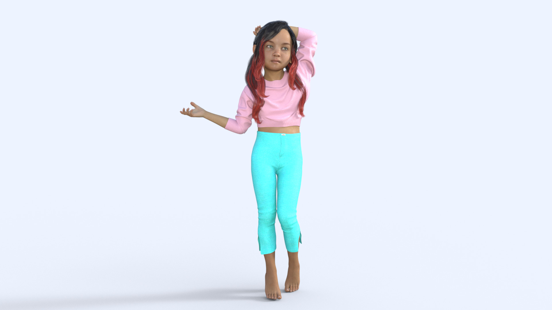 Realistic 3D Girl Character Rigged 3D model_17