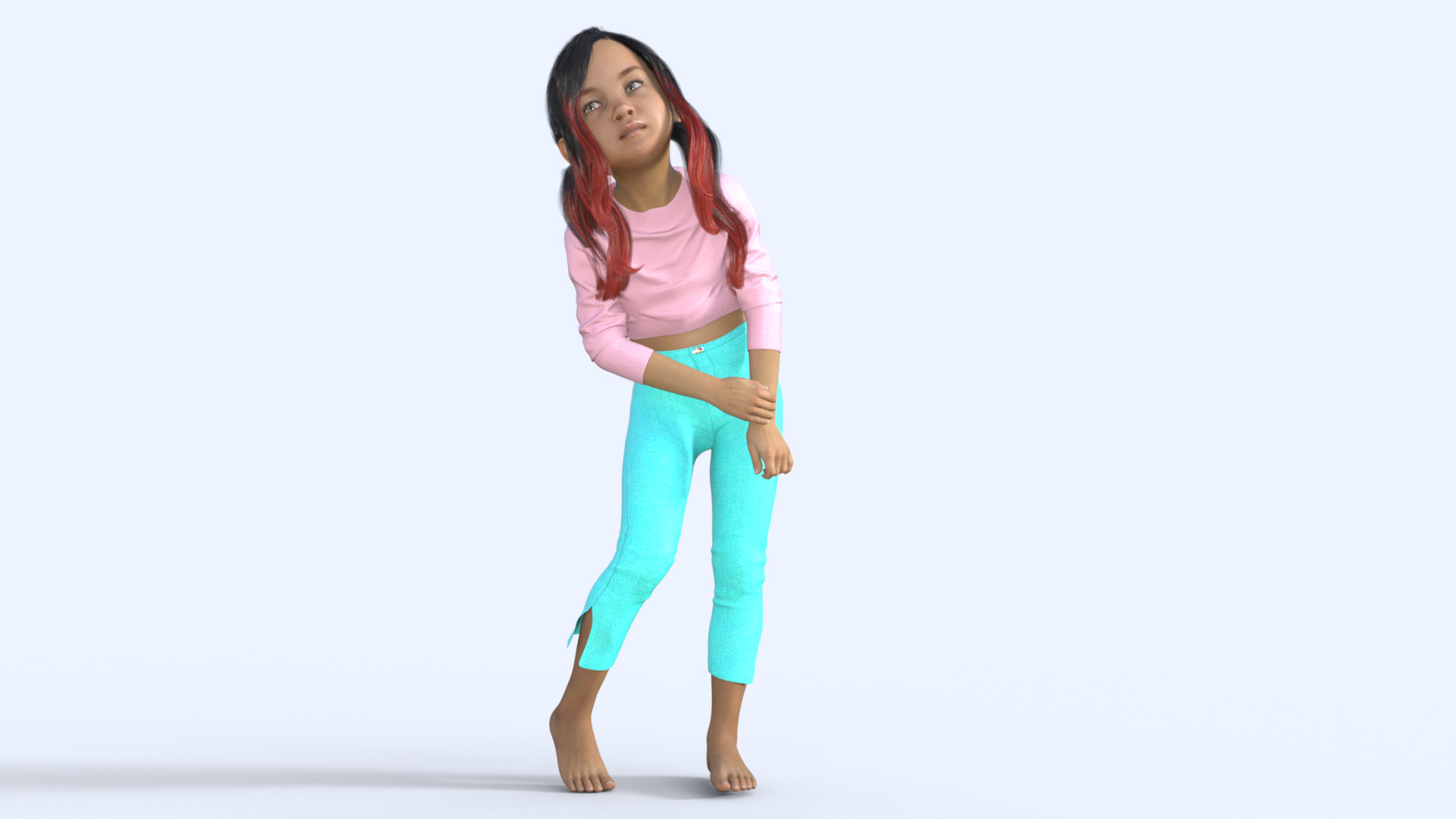 Realistic 3D Girl Character Rigged 3D model_19