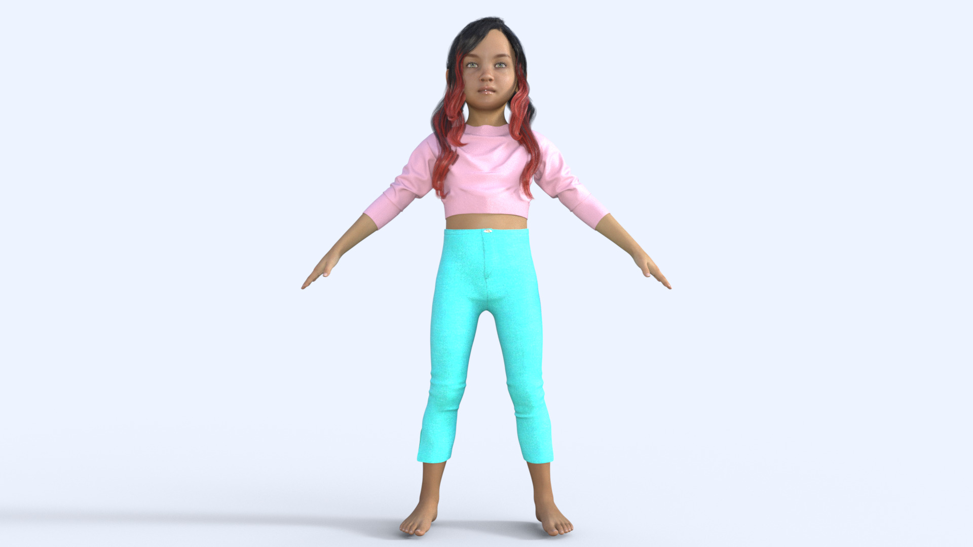 Realistic 3D Girl Character Rigged 3D model_29