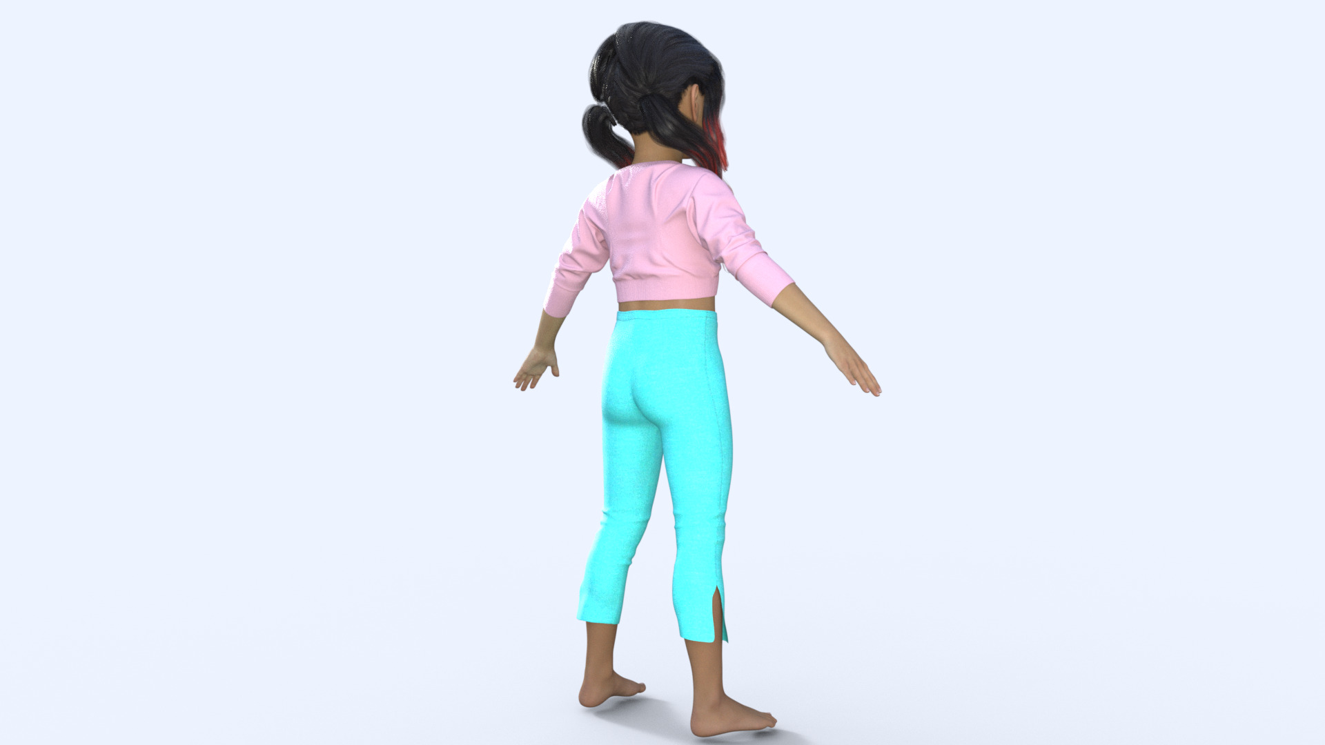 Realistic 3D Girl Character Rigged 3D model_30