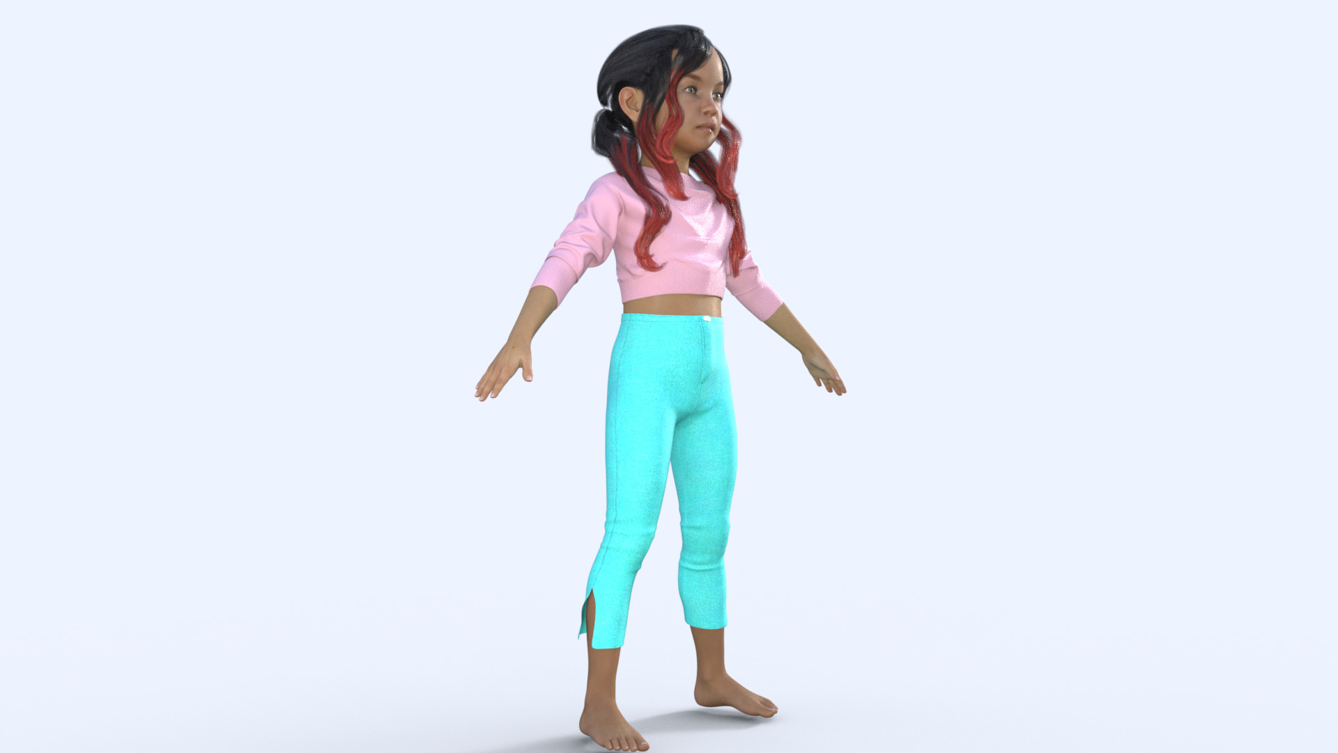 Realistic 3D Girl Character Rigged 3D model_32