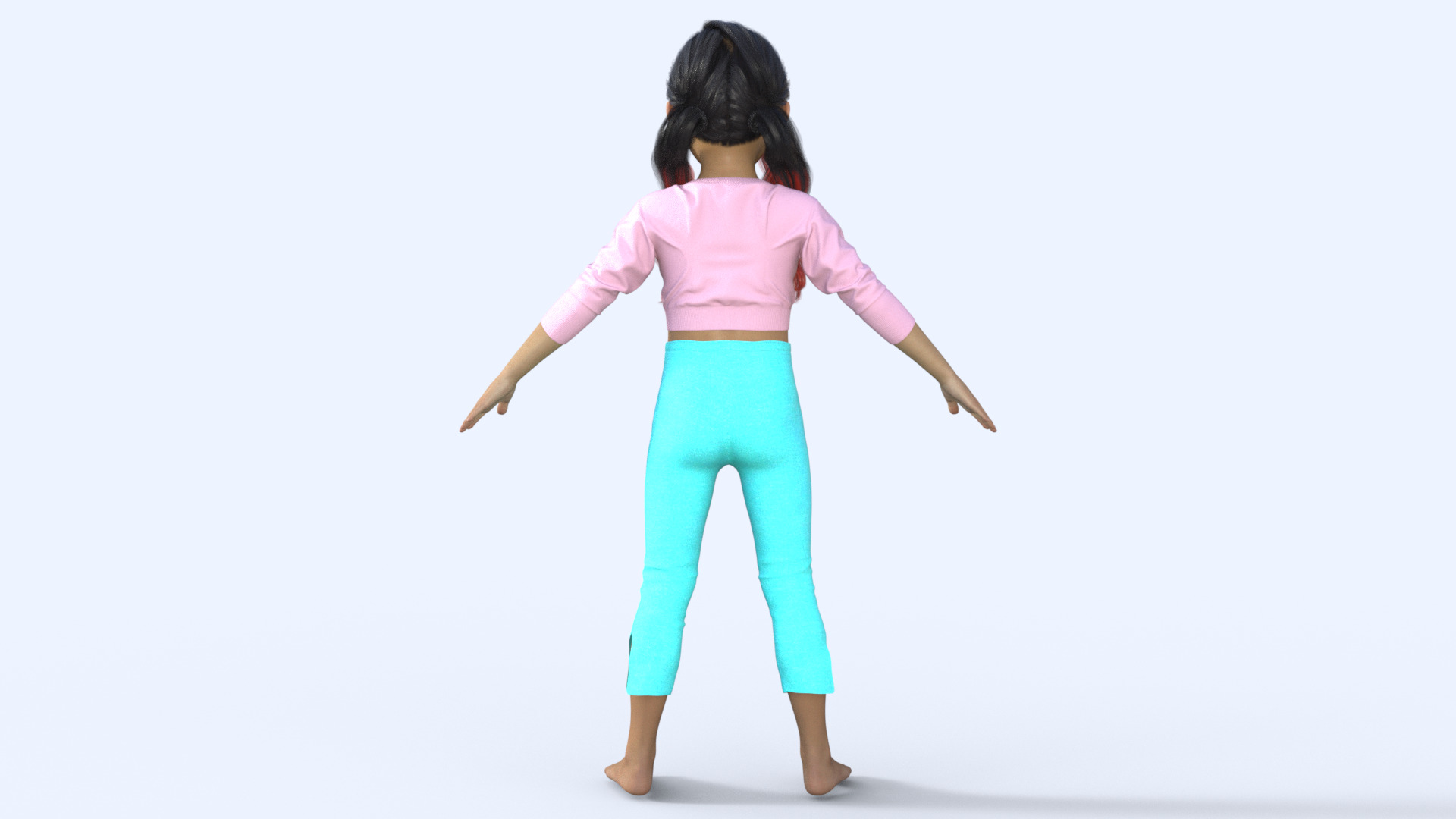 Realistic 3D Girl Character Rigged 3D model_27
