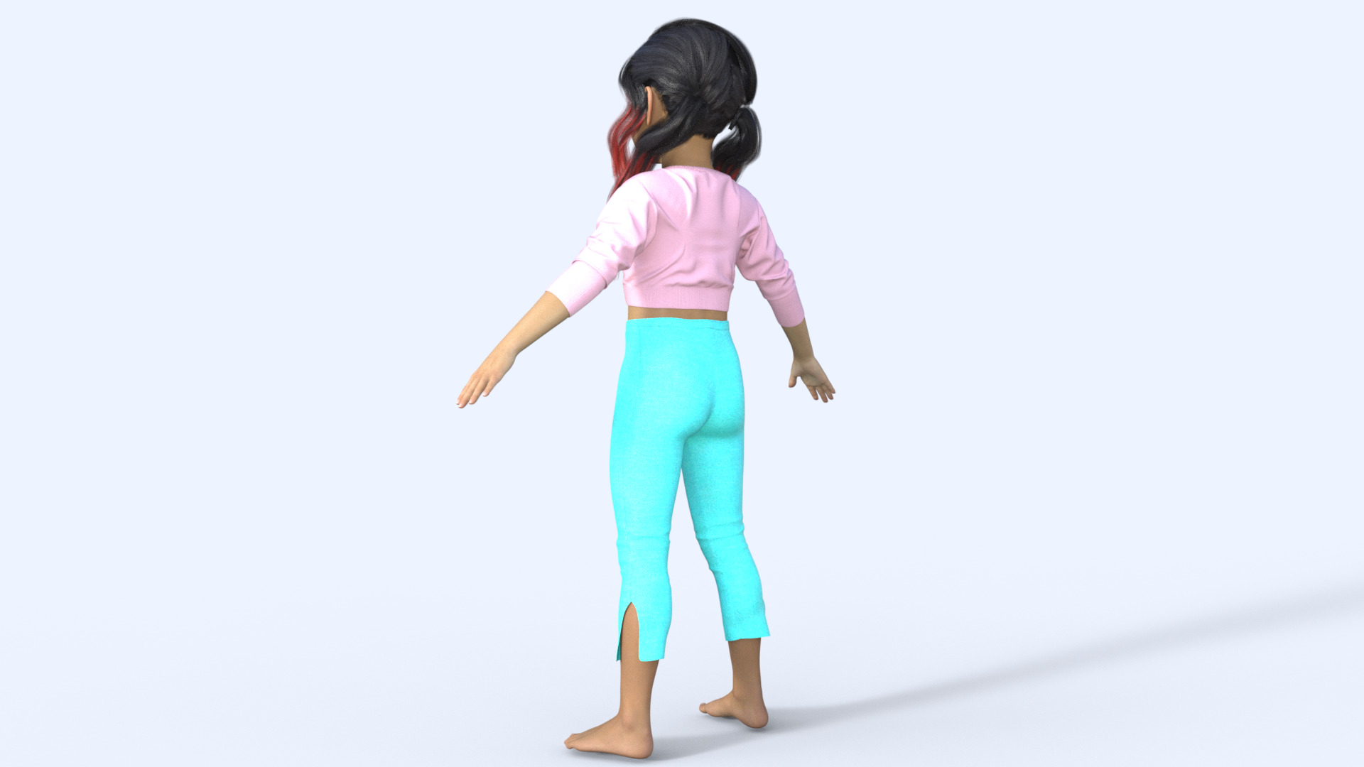 Realistic 3D Girl Character Rigged 3D model_28