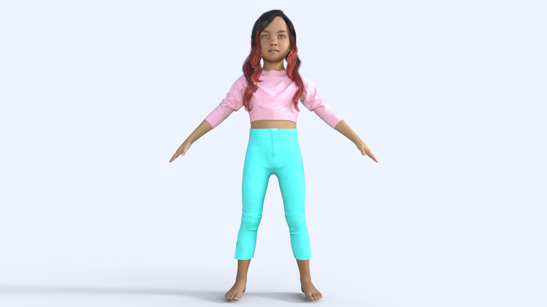 Realistic 3D Girl Character Rigged 3D model_33