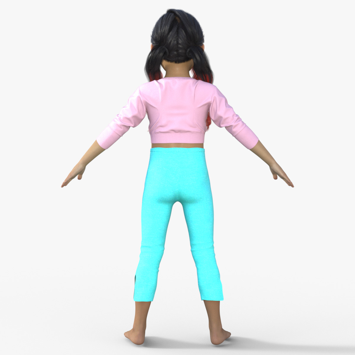 Realistic 3D Girl Character Rigged 3D model_5