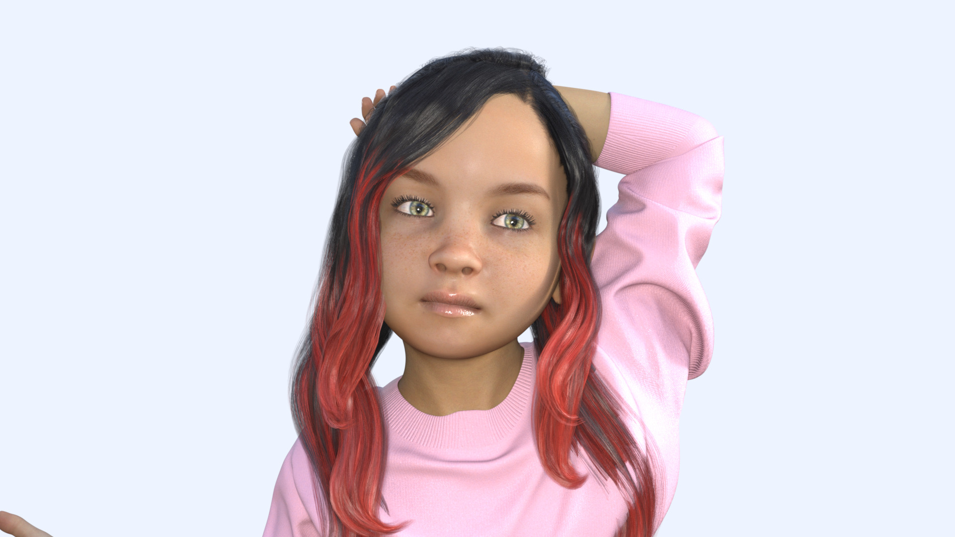 Realistic 3D Girl Character Rigged 3D model_23
