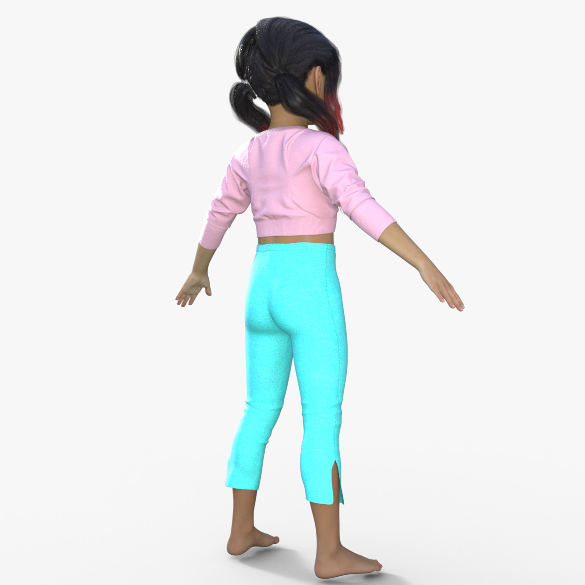Realistic 3D Girl Character Rigged 3D model_6