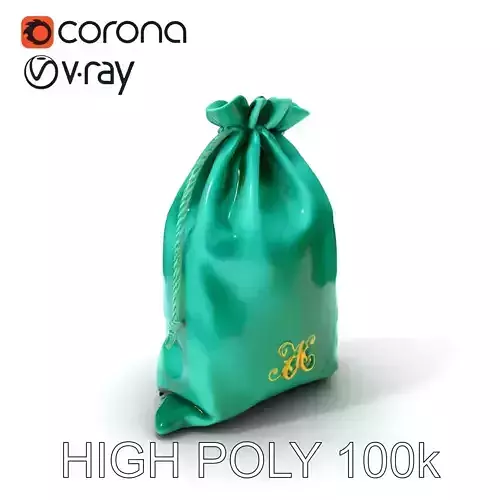 Elegant Green Velvet Drawstring Bag Model Pack
