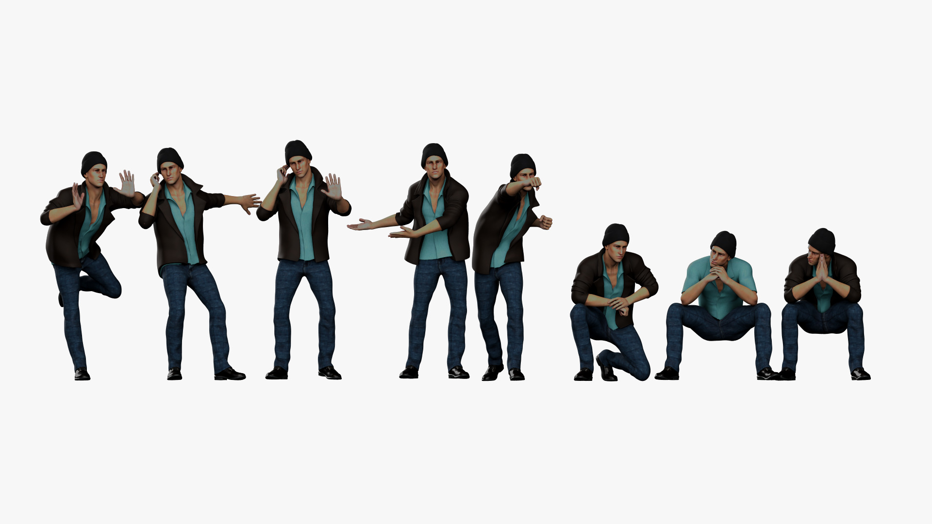 Criminal Man Free low-poly 3D model_6