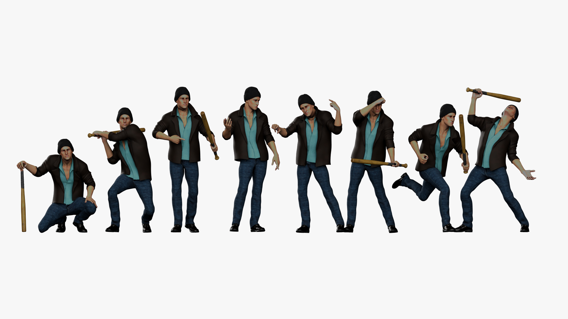 Criminal Man Free low-poly 3D model_9